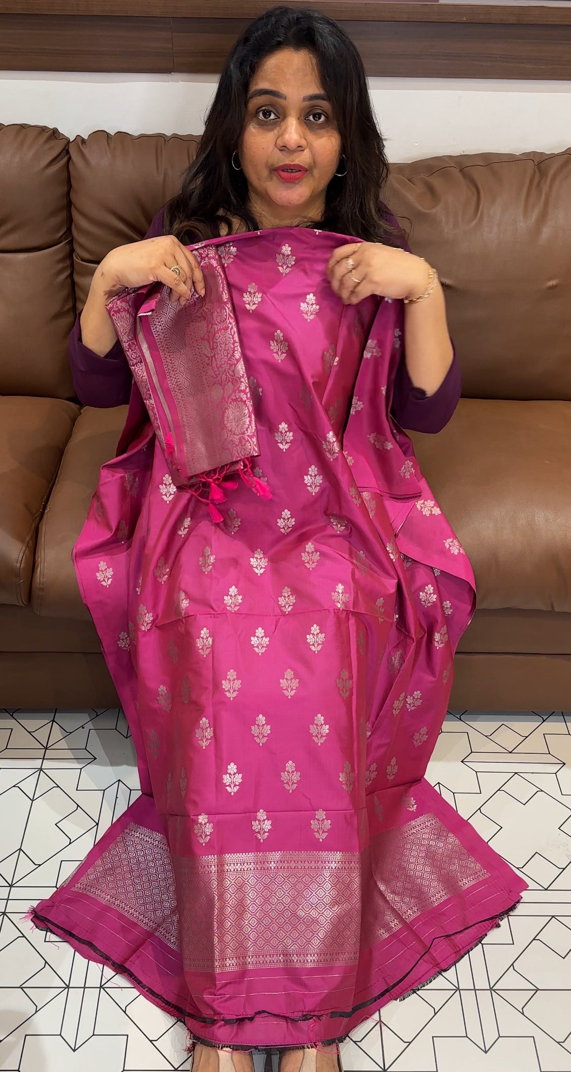SEMI BANARASI UNSTITCHED SALWAR SUITS - IHA 26370