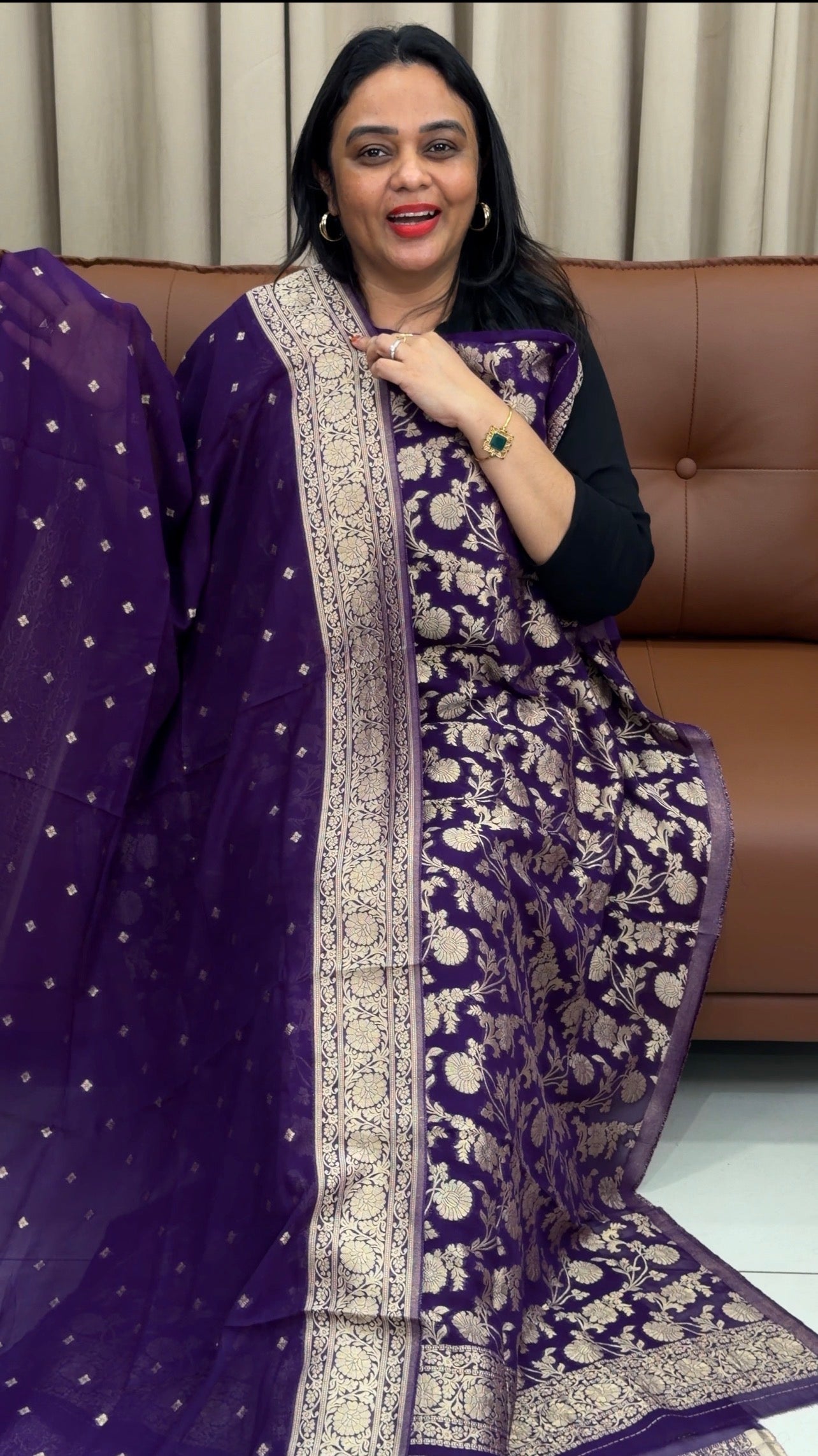 GEORGETTE BANARASI UNSTITCHED SALWAR SUITS - IHA 33445
