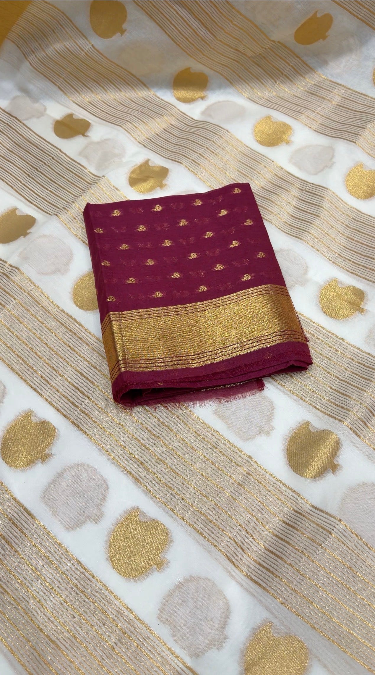 MALAI CHANDERI SAREES - IHA 34103