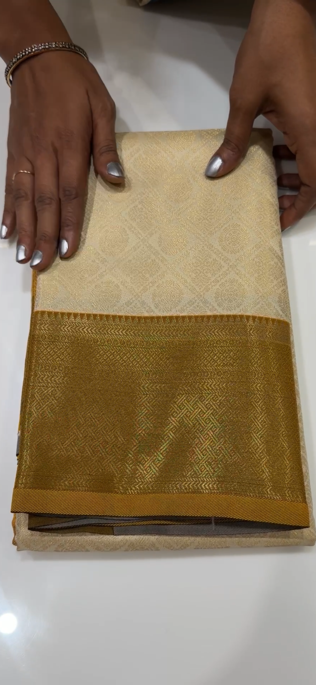 SEMI BROCADE SAREES - IHA 32963