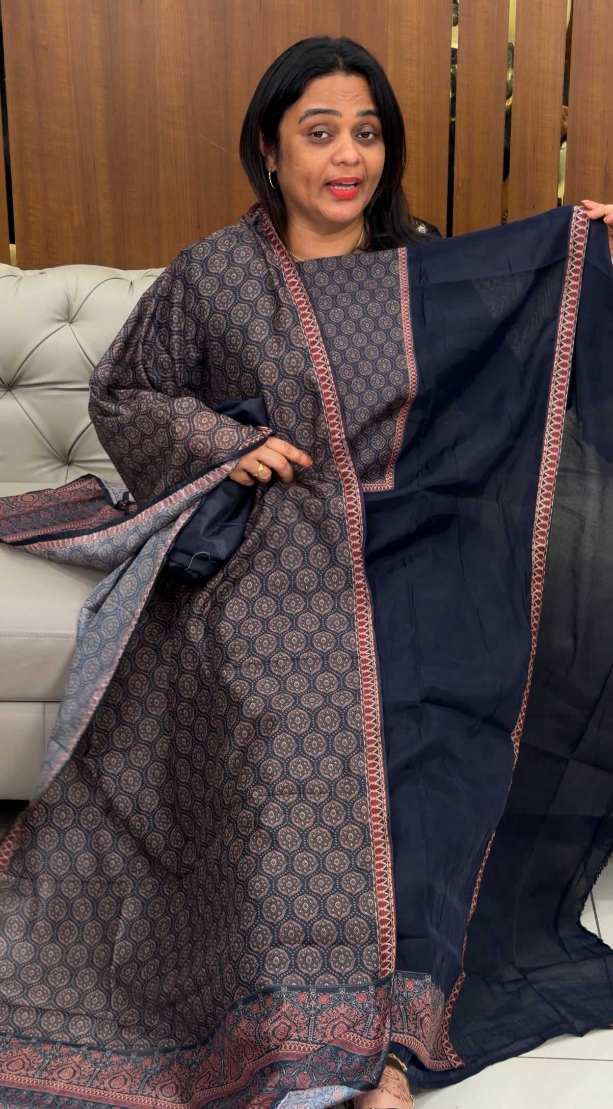 MUL CHANDERI UNSTITCHED SALWAR SUITS - IHA 32953