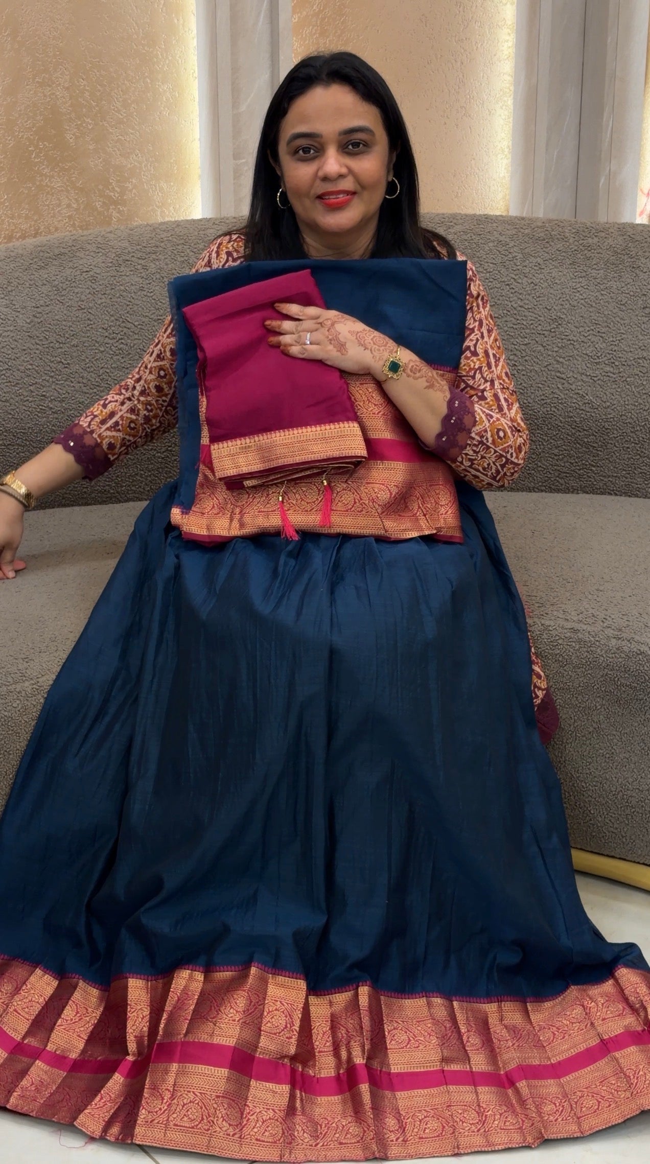 SEMI STITCHED DHAVANI SETS - IHA 33075
