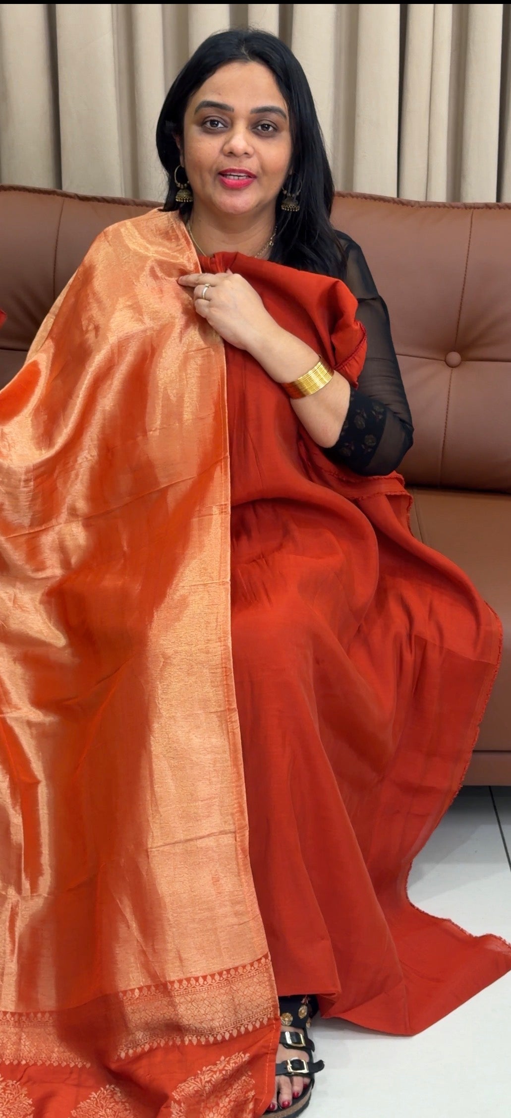 MALAI CHANDERI UNSTITCHED SALWAR SUIUTS - IHA 34104