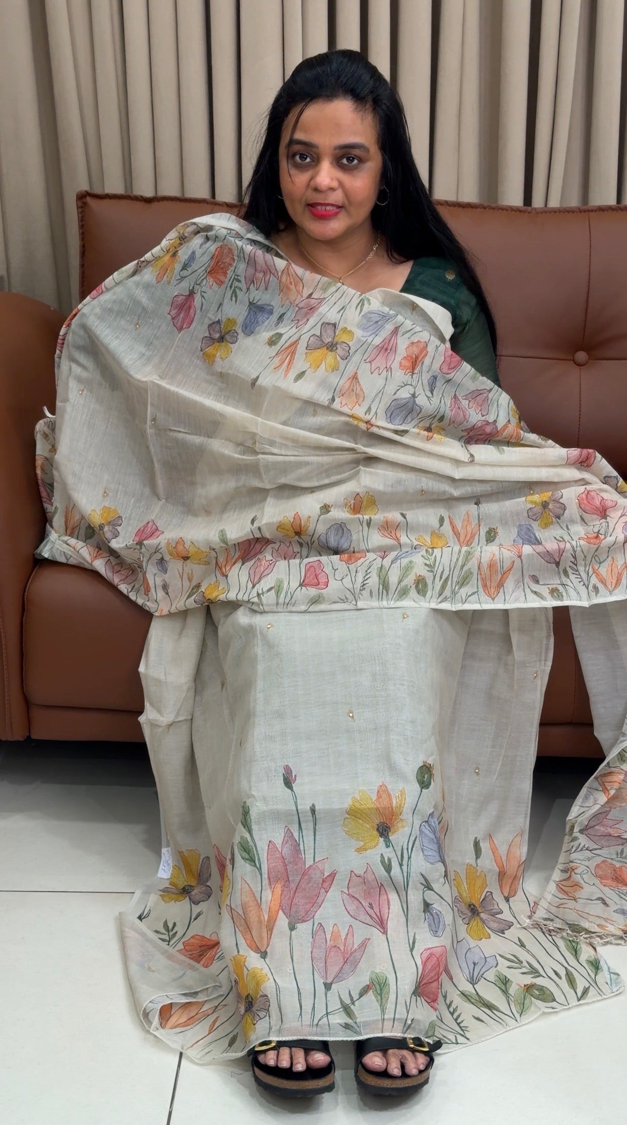 MALAI CHANDERI UNSTITCHED SALWAR SUITS - IHA 34818