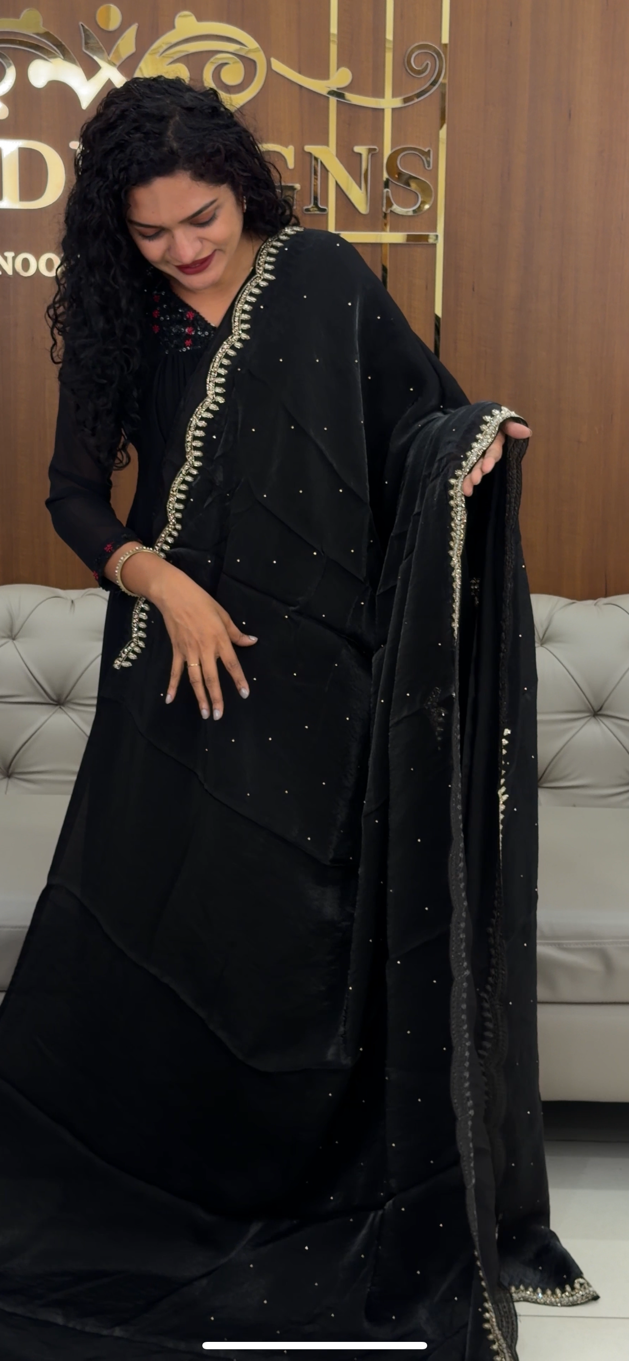 VELVET ORGANZA SAREES - IHA 29376