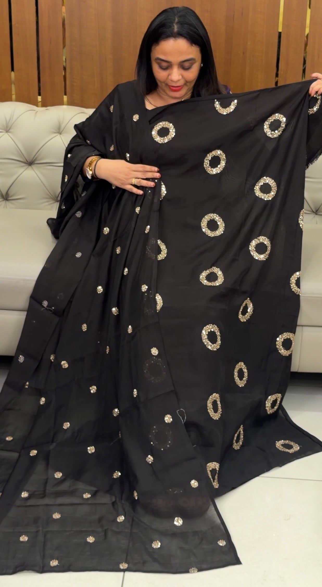 HAND WORKED UNSTITCHED SALWAR SUITS - IHA 33208