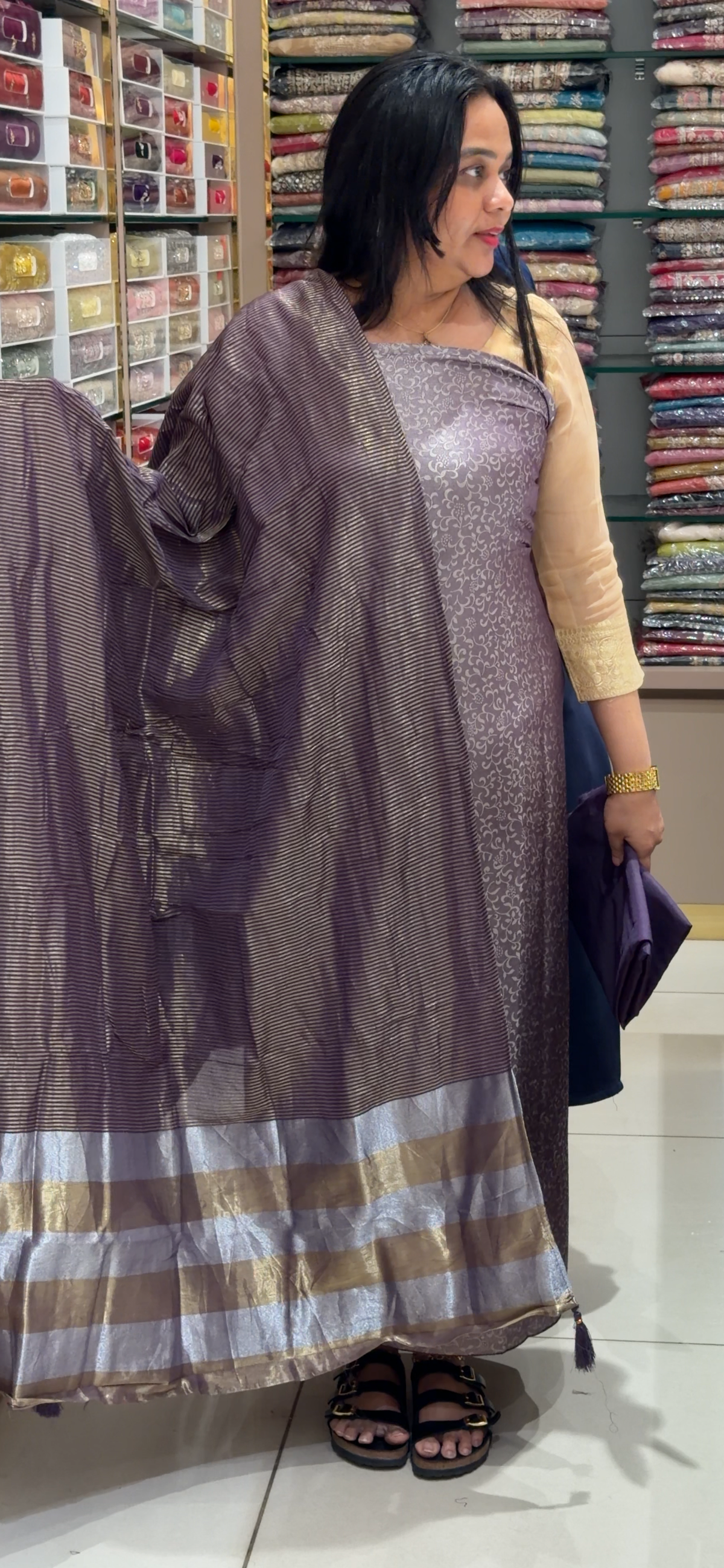 SEMI SILK UNSTITCHED SALWAR SUITS - IHA 35320