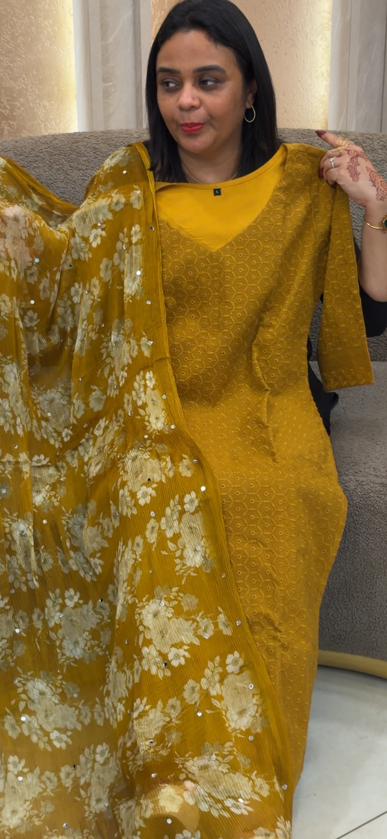 IHA'S IN-HOUSE COTTON HAKOBA TOP, BOTTOM AND DUPATTA - IHA 32980