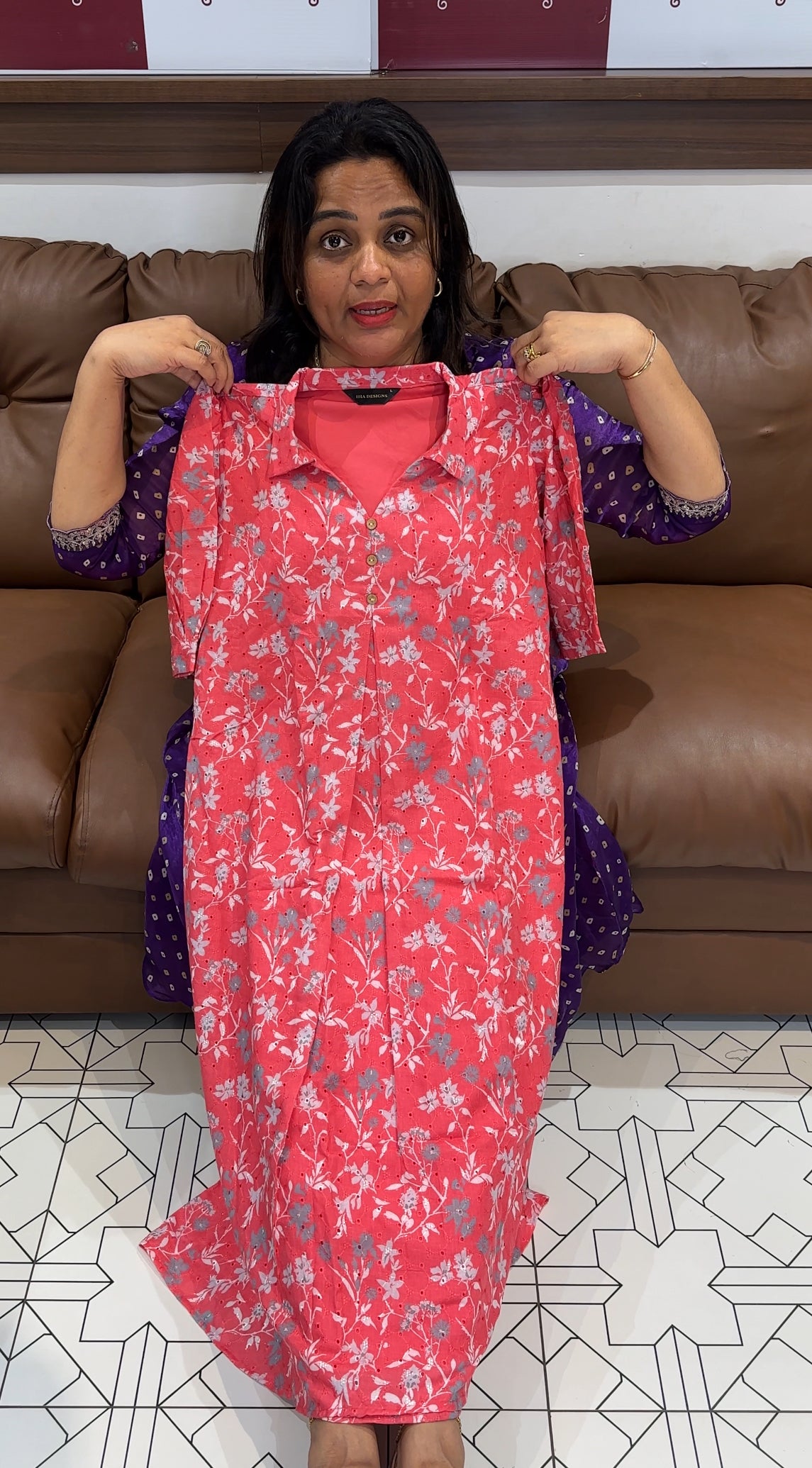 PRINTED HAKOBA FROCKS - IHA 25459