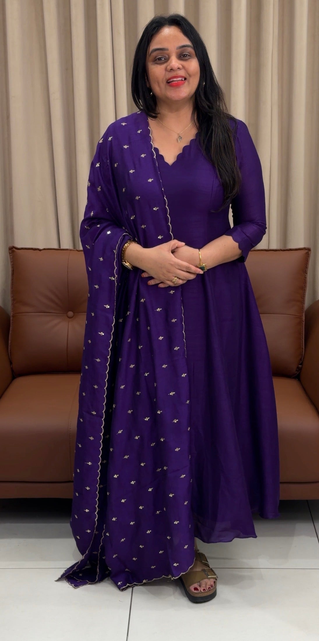 IHA'S IN-HOUSE SEMI RAW SILK ALINE TOP AND DUPATTA - IHA 33425