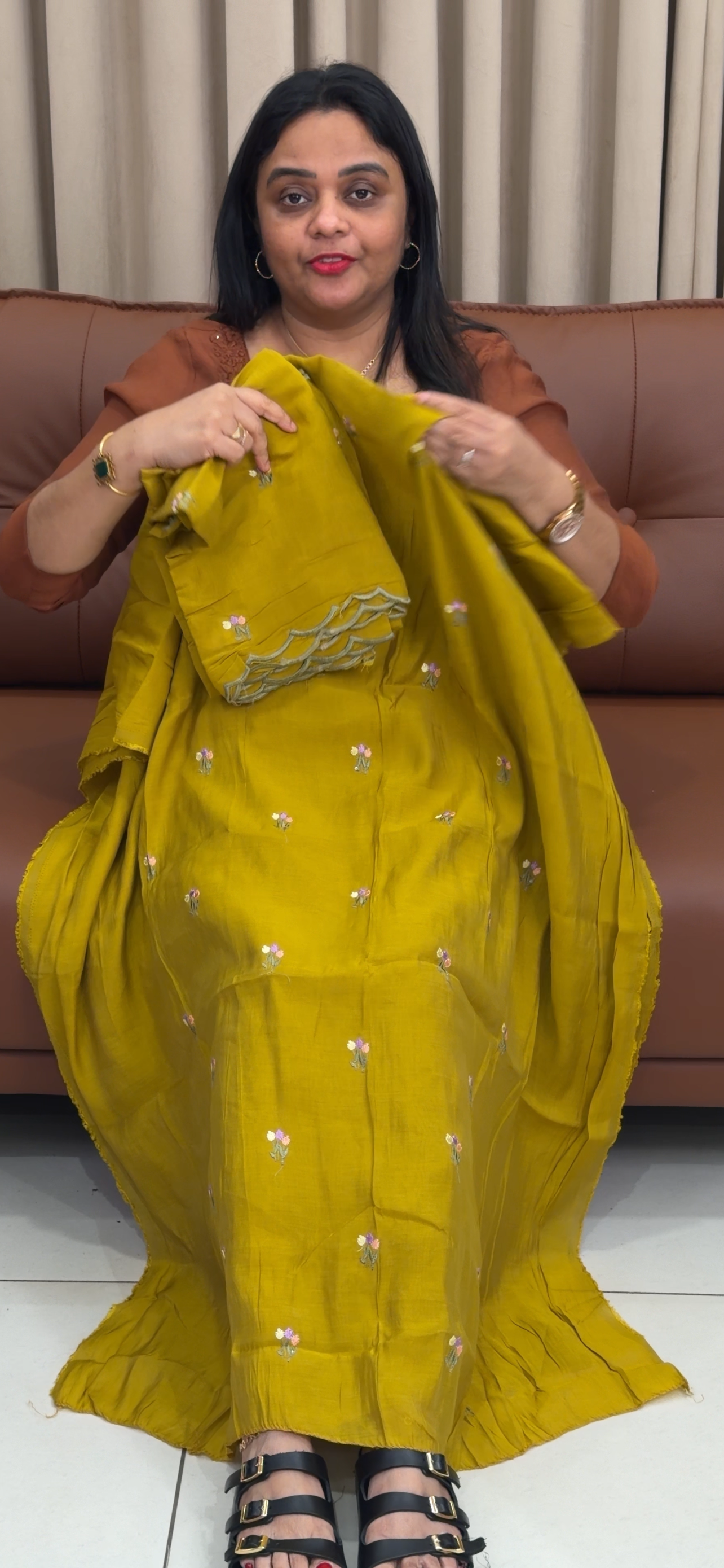 MALAI CHANDERI UNSTITCEHD SALWAR SUITS - IHA 34260