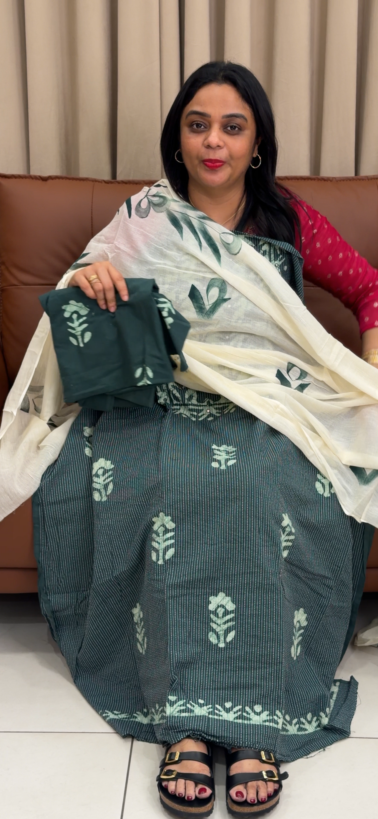 COTTON UNSTITCHED SALWR SUITS - IHA 34044