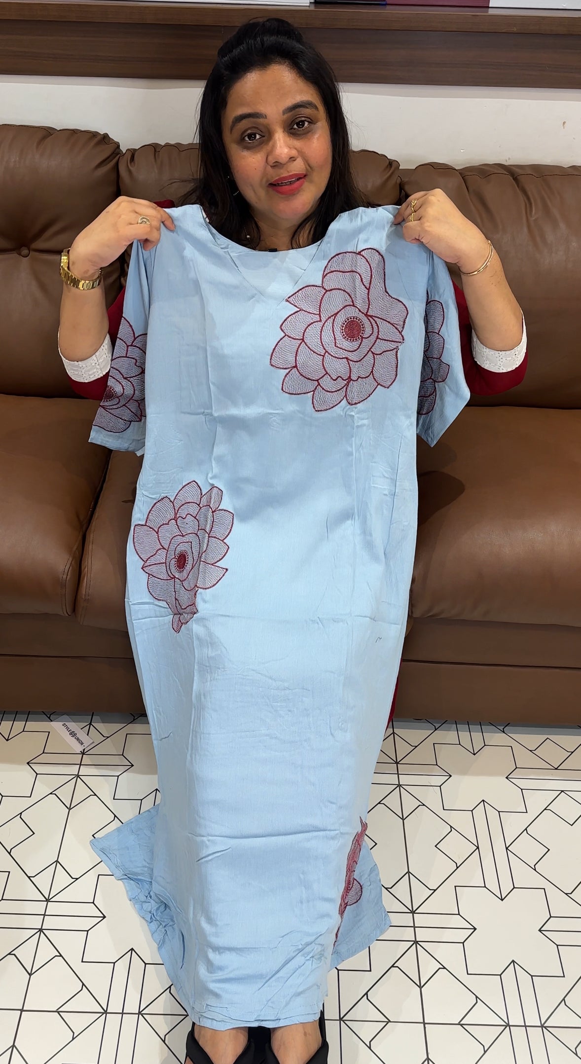 CRUSHED RAYON LONG TOPS - IHA 27843