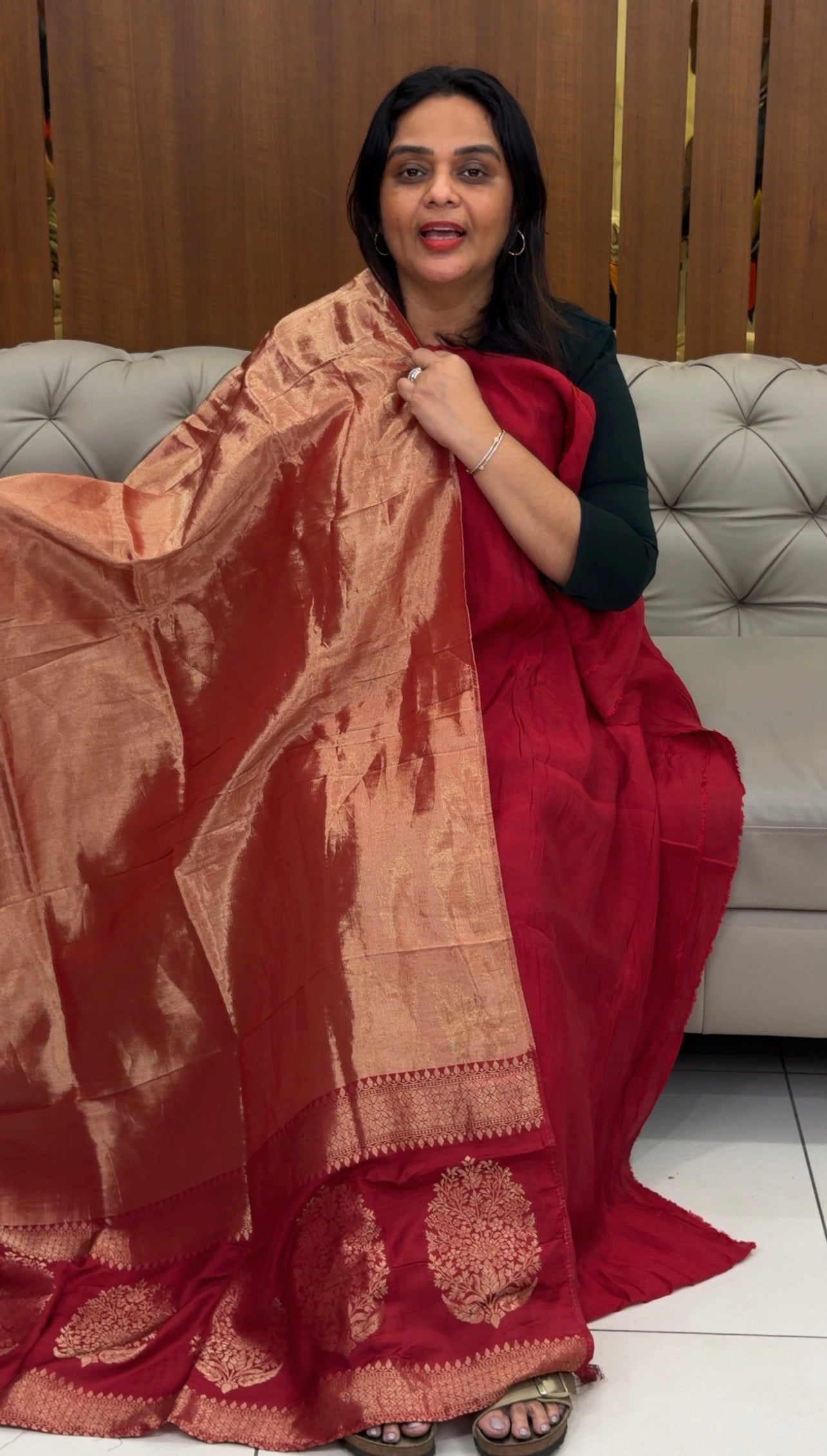 MUL CHANDERI UNSTITCHED SALWAR SUITS - IHA 33119