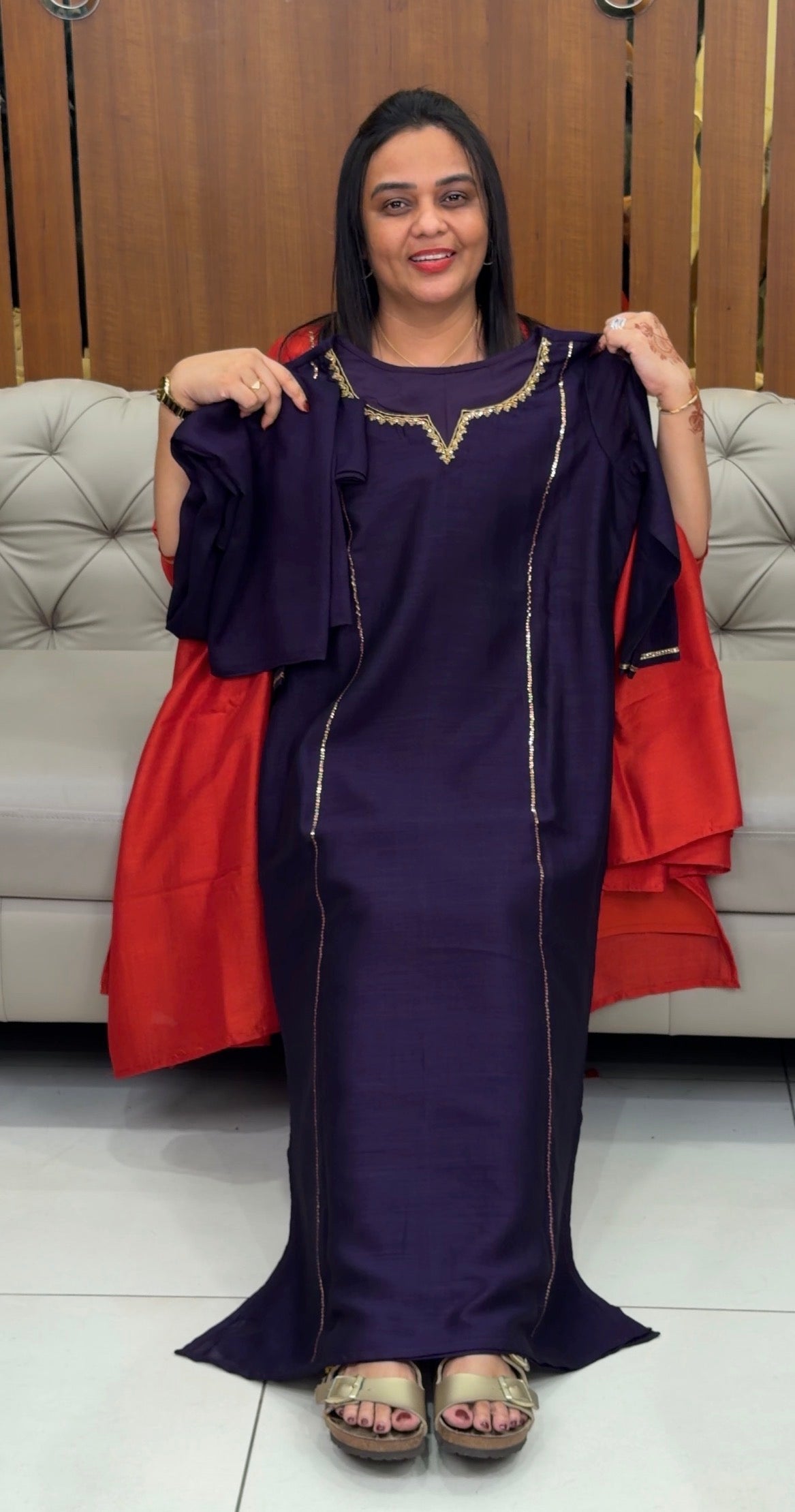 IHA'S IN-HOUSE SEMI RAW SILK TOP,BOTTOM AND DUPATTA - IHA 31417