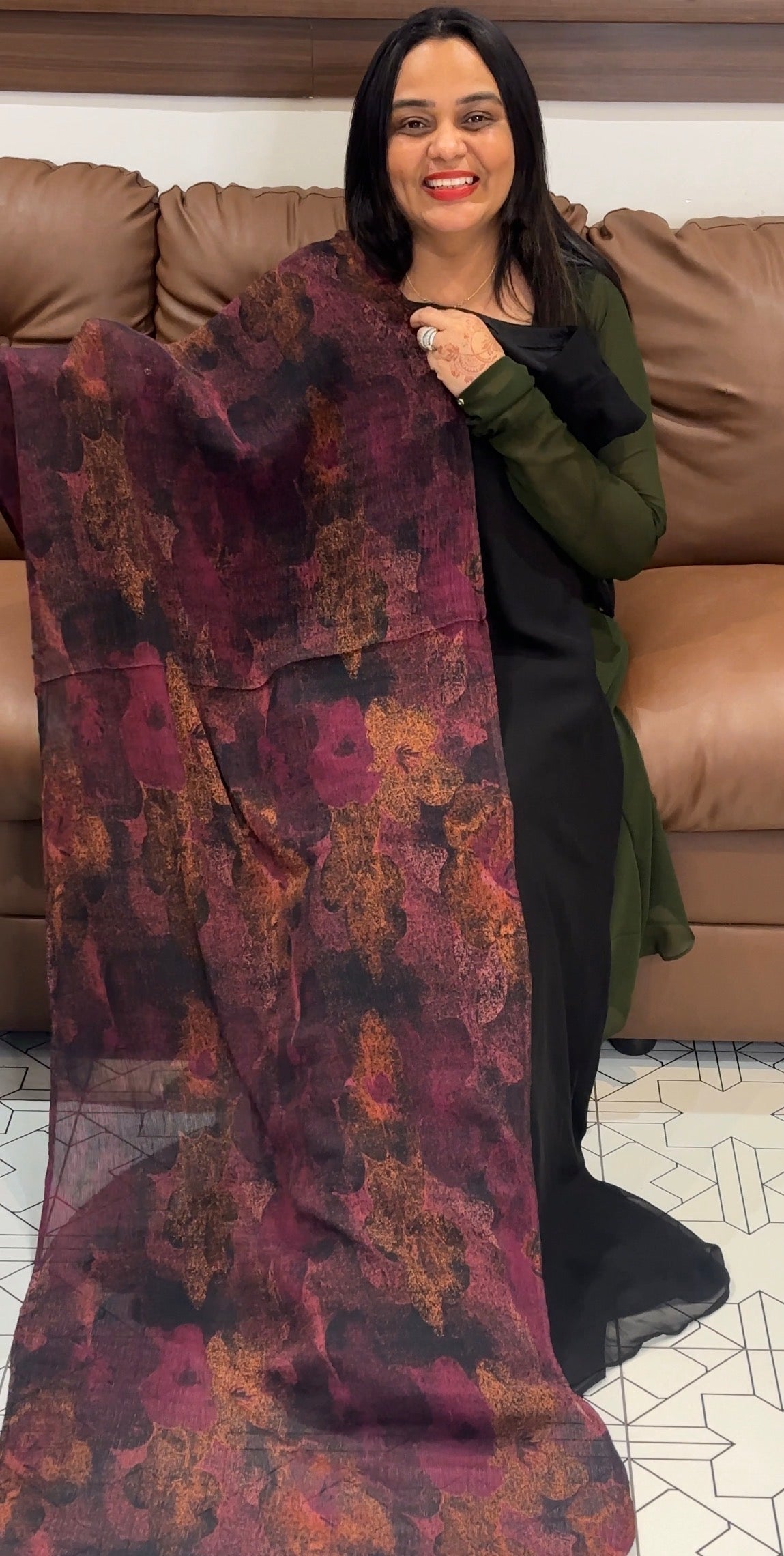 IHA'S IN-HOUSE GEORGETTE ALINE TOP AND DUPATTA - IHA 31512