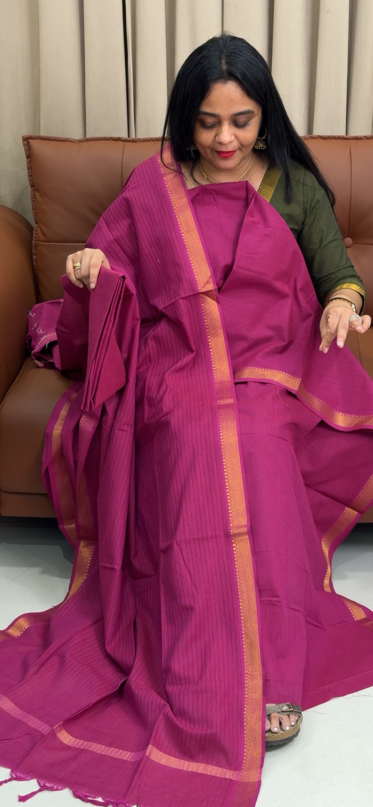HANDLOOM UNSTITCHED SALWAR SUITS - IHA 35711