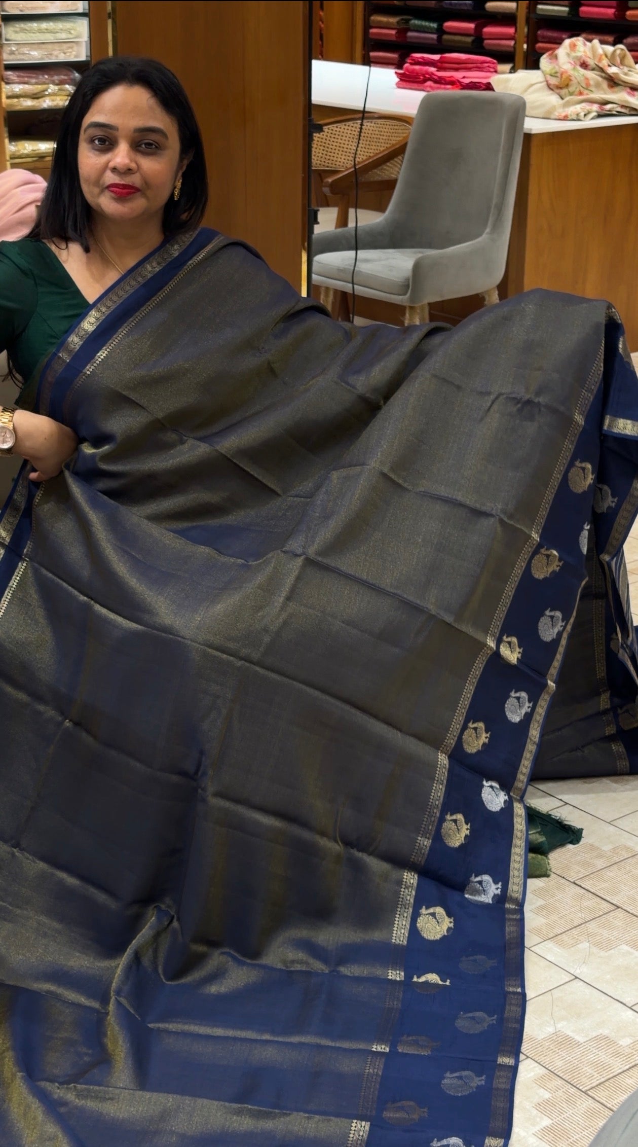TISSUE BANARASI SAREES - IHA 33816
