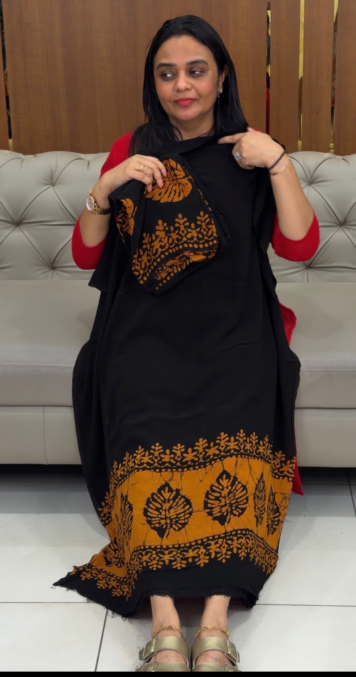 BATIK PRINTED GEORGETTE UNSTITCHED SALWAR SUITS - IHA 32054