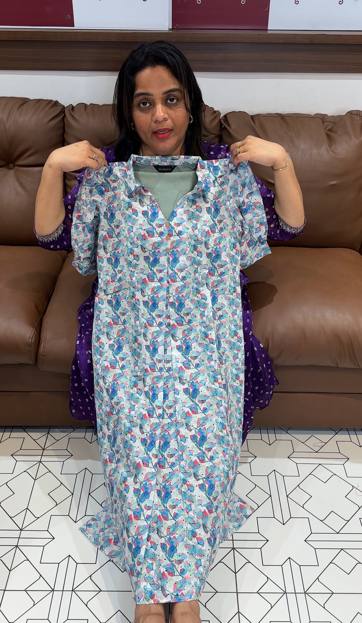 PRINTED HAKOBA FROCKS - IHA 25459