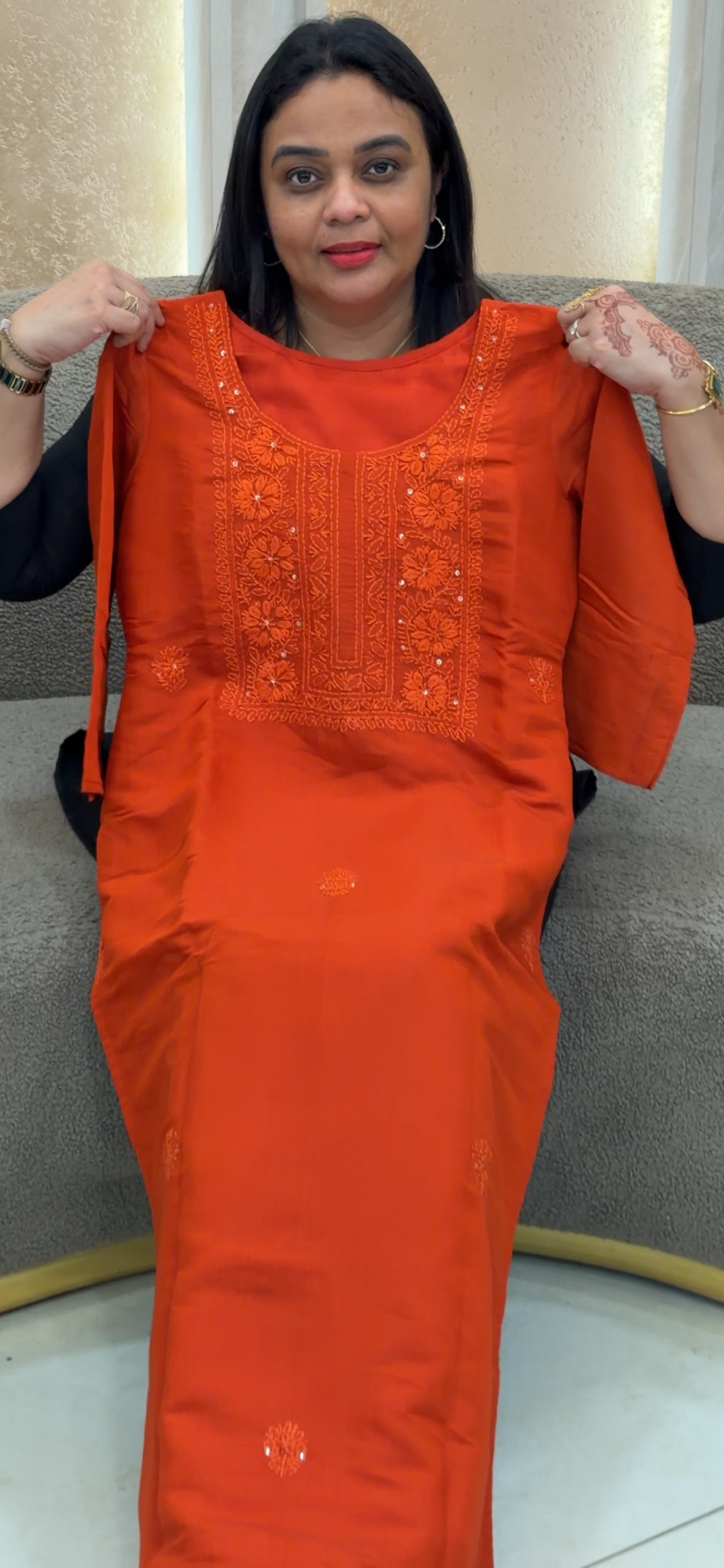IHA'S IN HOUSE CHIKANKARI SLITTED TOPS - IHA 32978