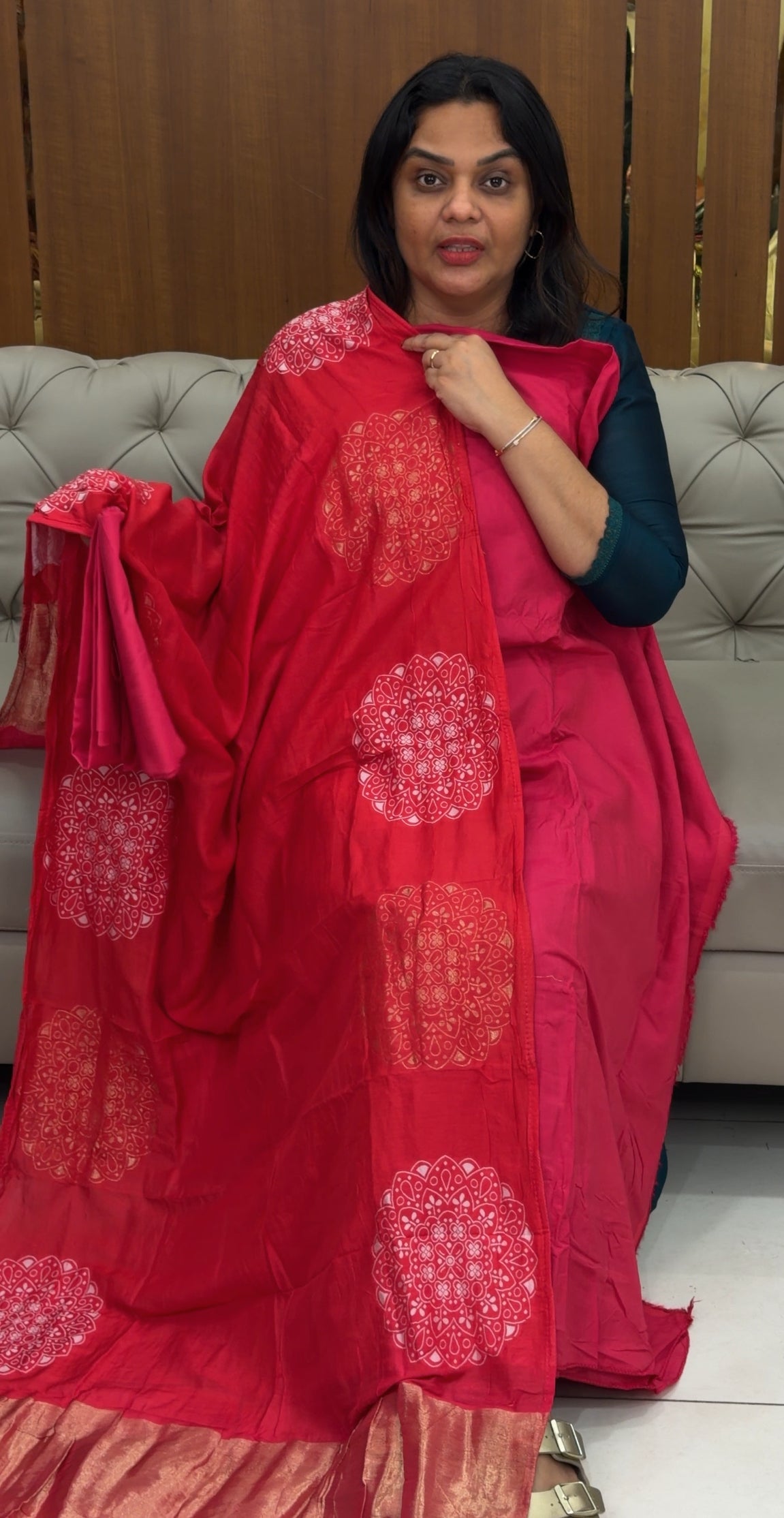 FORWARD MUL CHANDERI UNSTITCHED SALWAR SUITS - IHA 30736