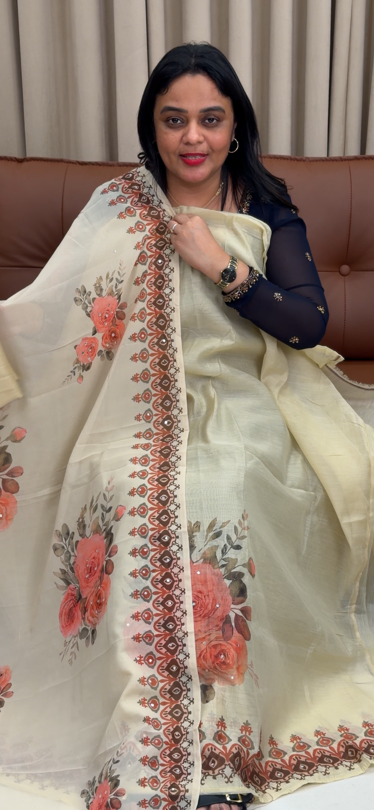 MUL CHANDERI UNSTITCHED SALWAR SUITS - IHA 34240