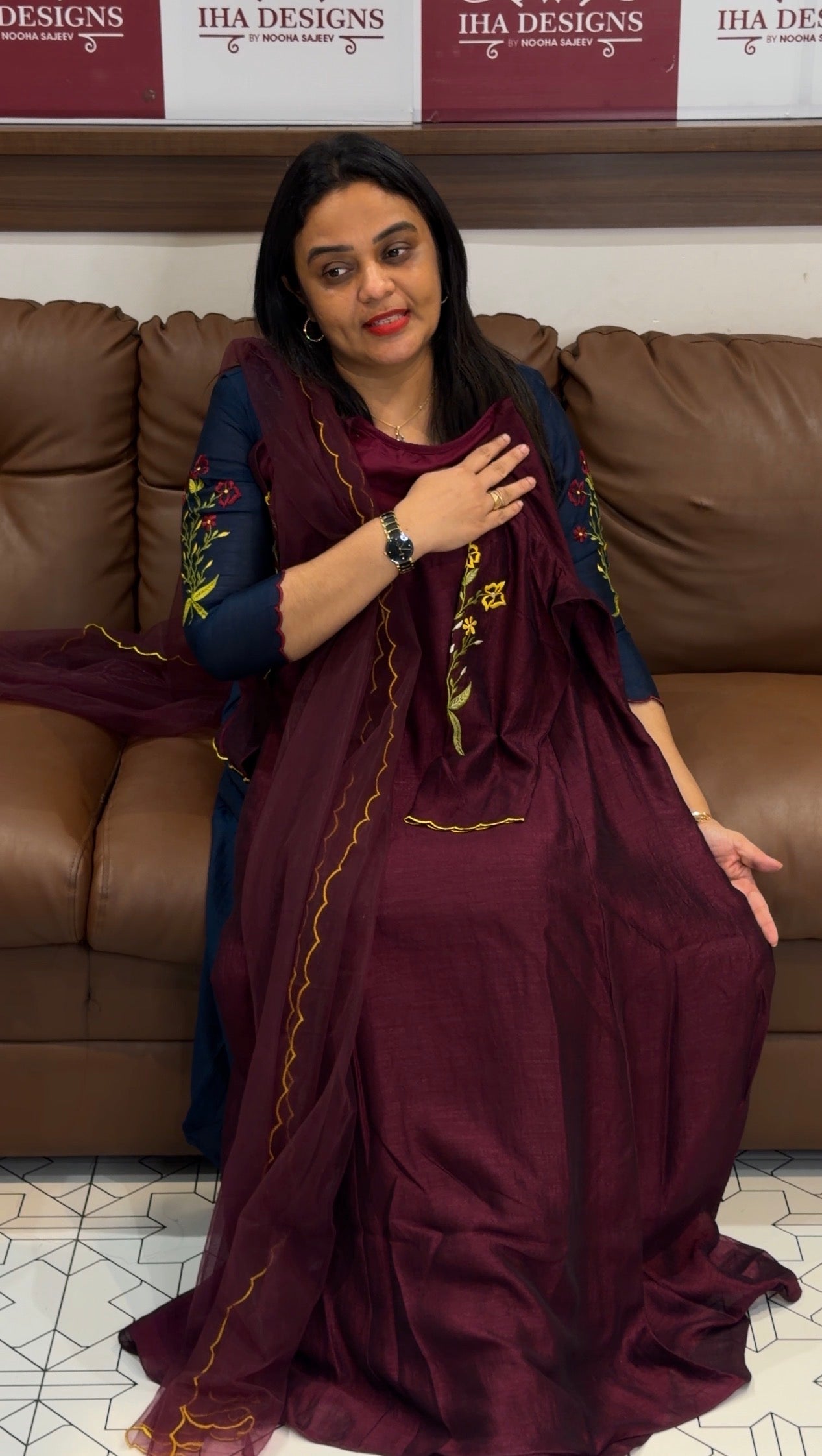 IHA'S IN-HOUSE ALINE TOP AND DUPATTA - IHA 32874