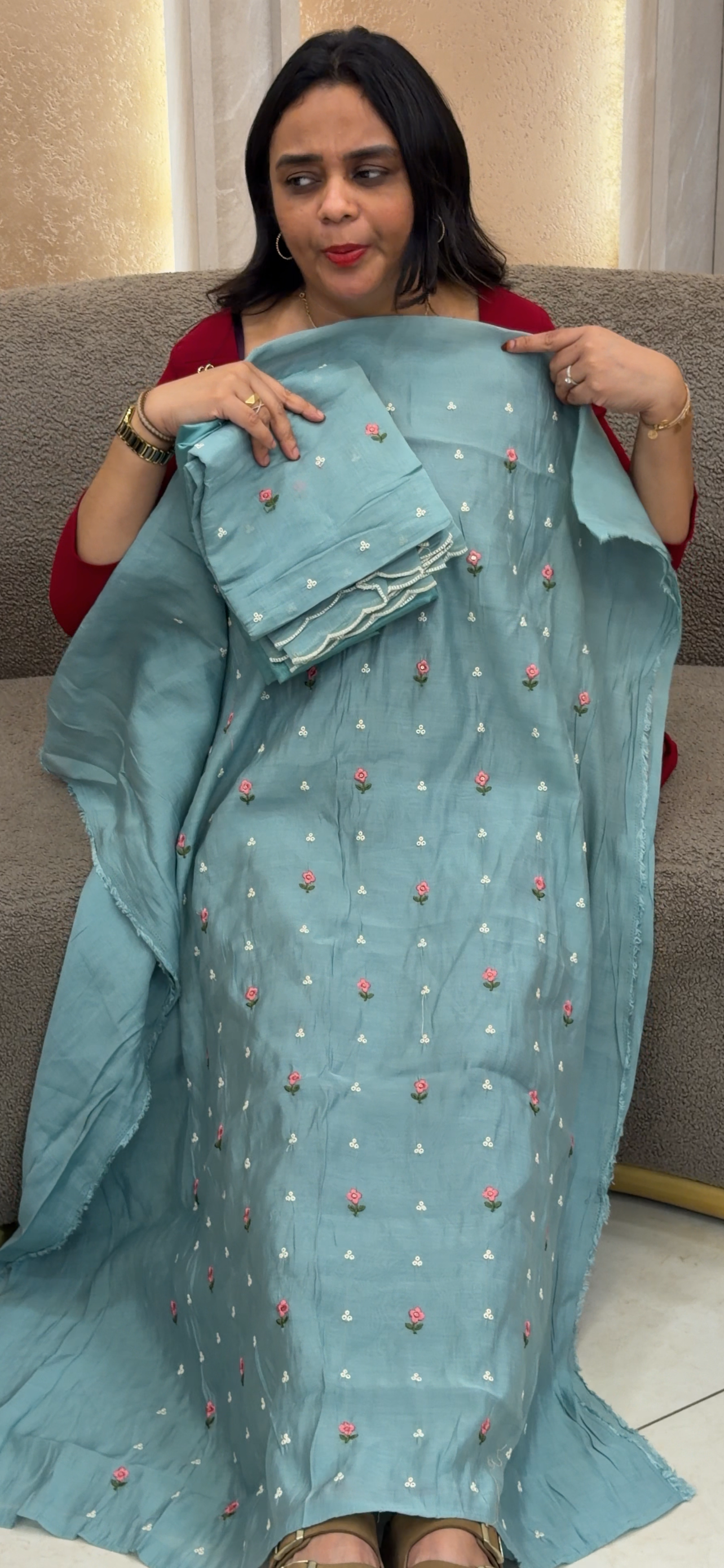 SEMI MUL UNSTITCHED SALWAR SUITS - IHA 32935