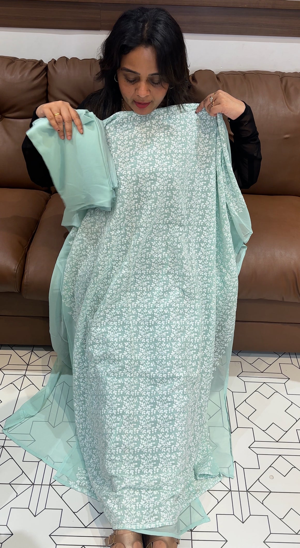 FAUX GEORGETTE UNSTITCHED SALWAR SUITS - IHA 26203