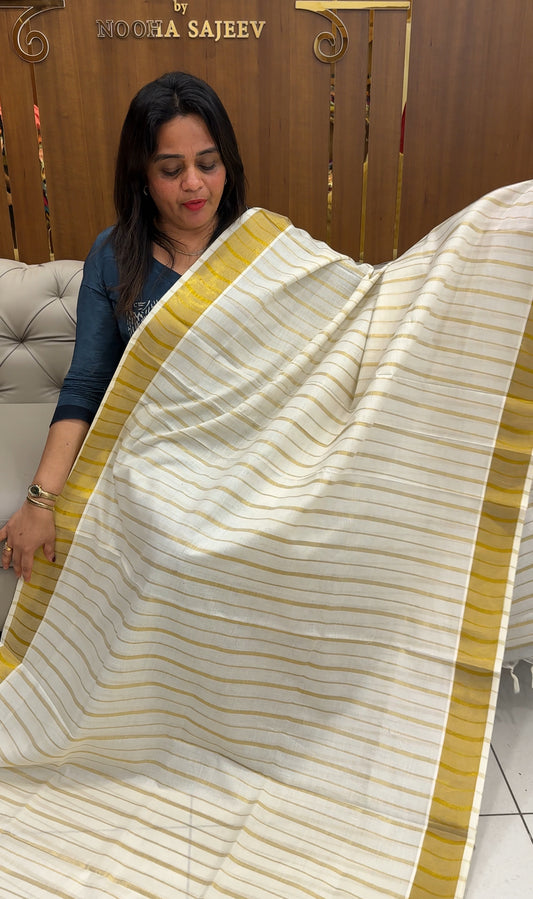 KERALA CREAM SAREES - IHA 25933