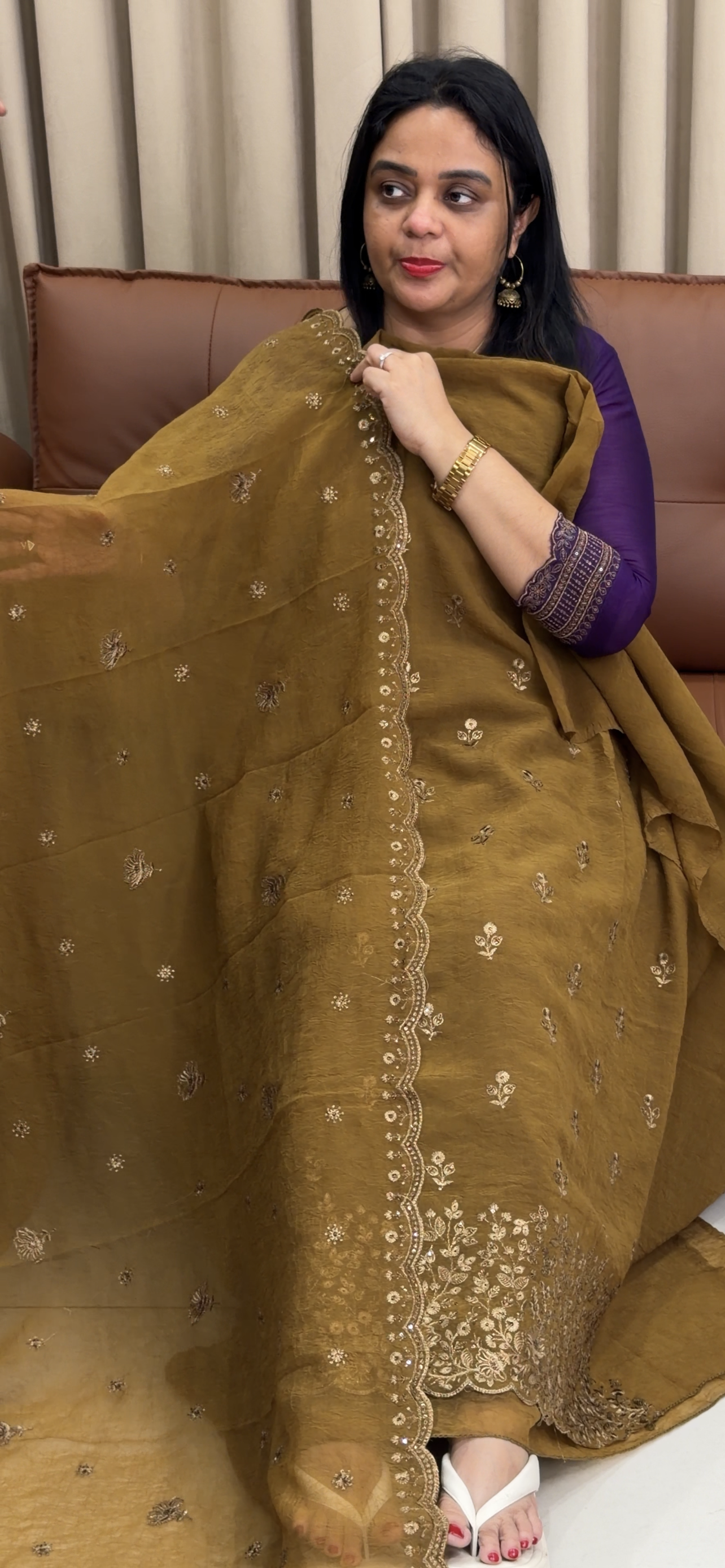 CRUSHED SILK UNSTITCHED SALWAR SUITS - IHA 34190