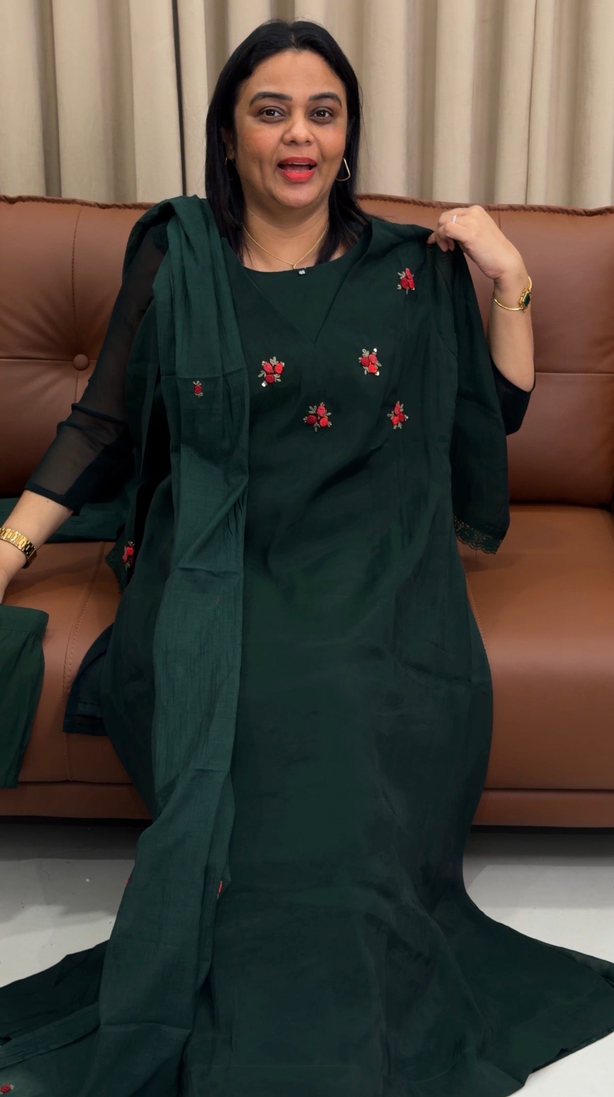 MUL CHANDERI TOP,BOTTOM AND DUPATTA - IHA 33602