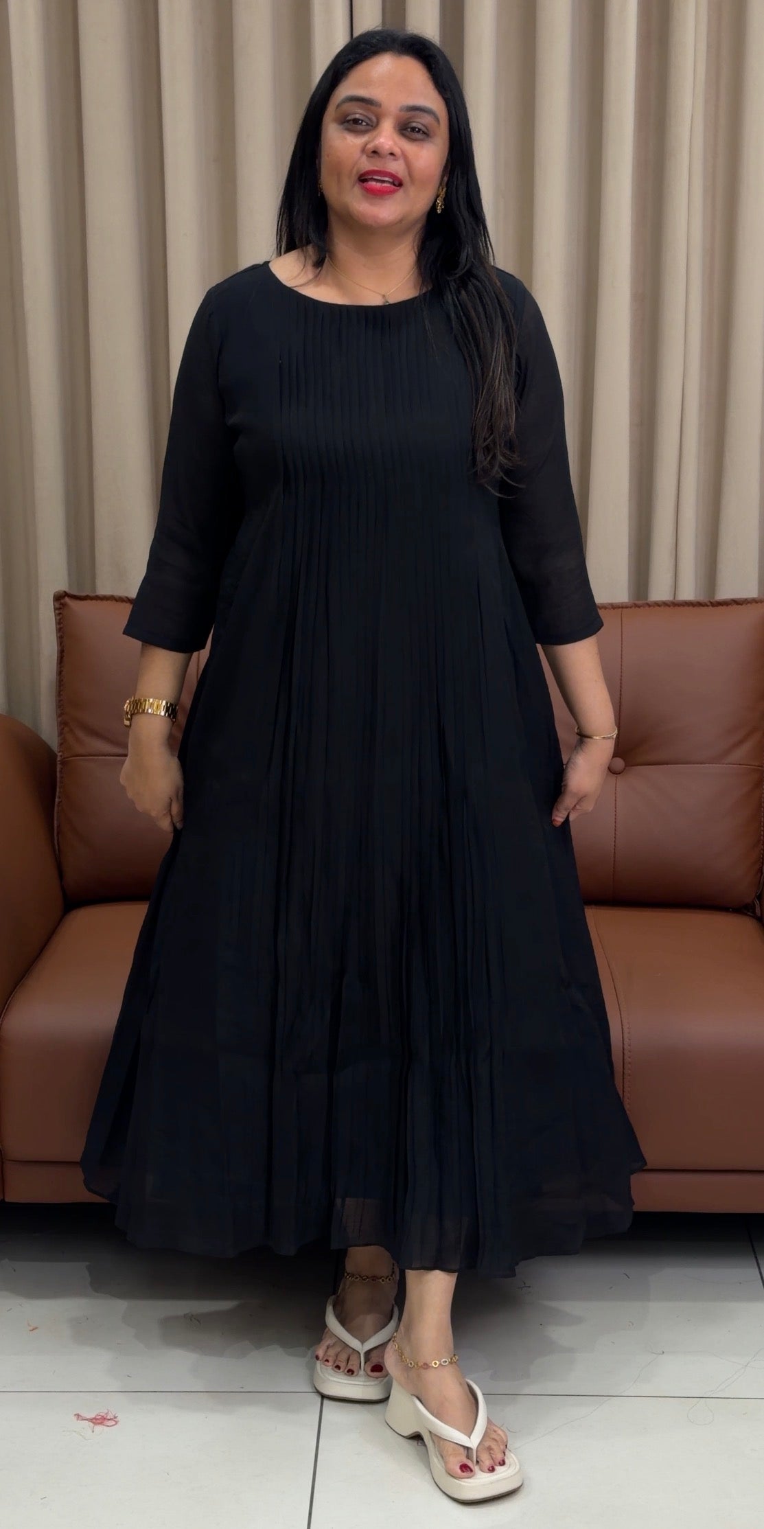 IHA'S IN-HOUSE MUL CHANDERI TUNIC TOP - IHA 33821