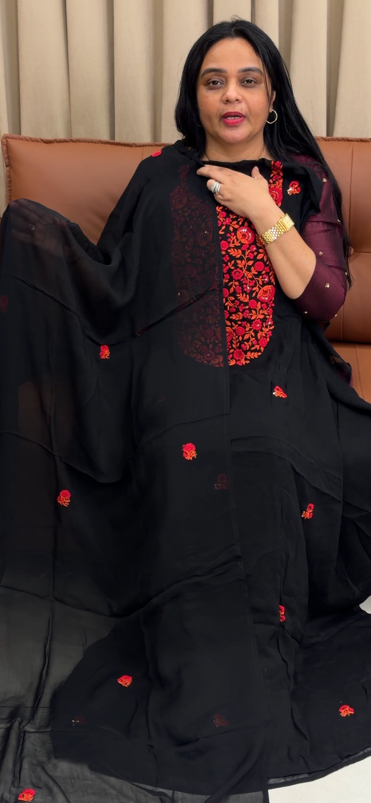VISCOSE GEORGETTE UNSTITCHED SALWAR SUITS - IHA 35297