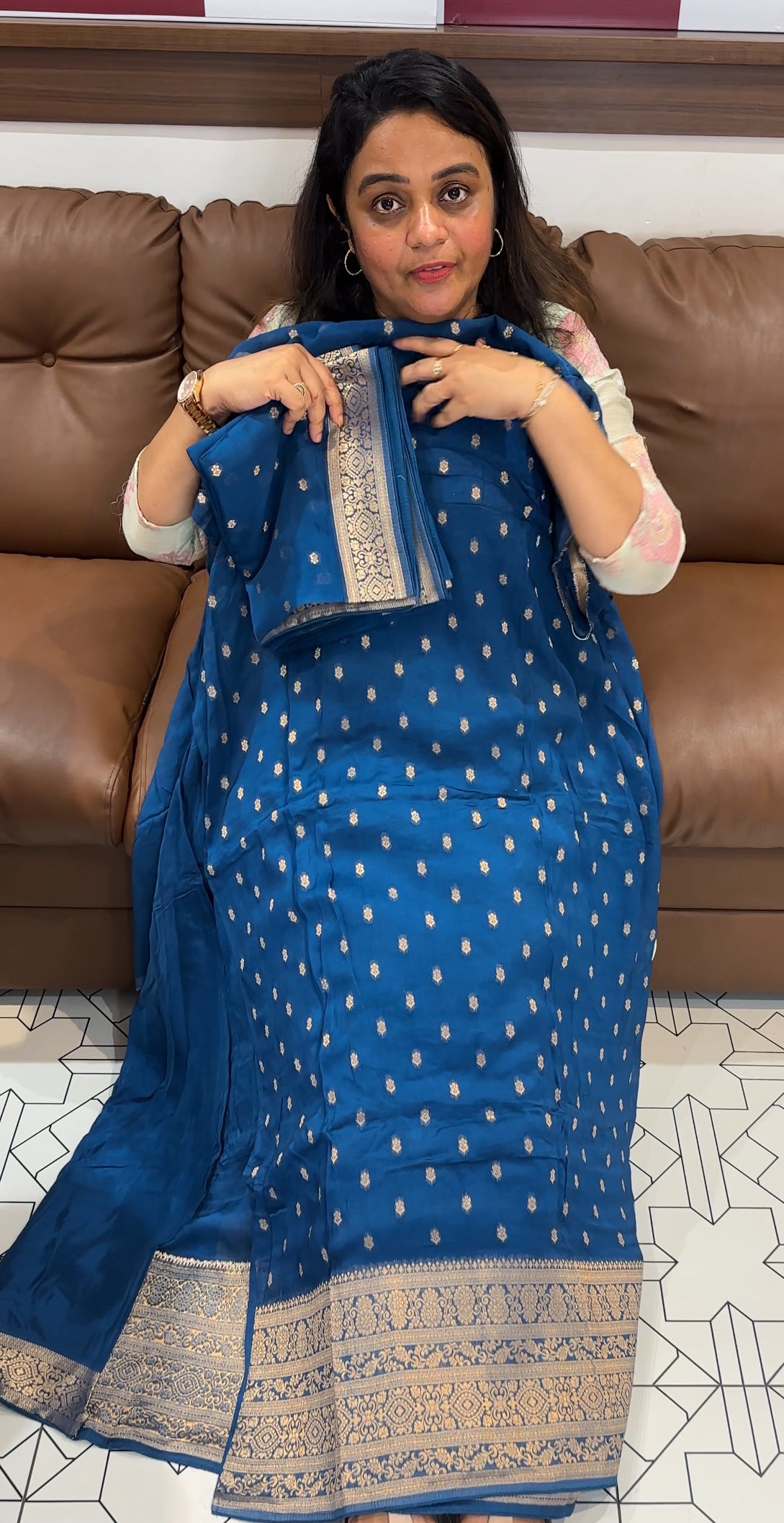 VISCOSE ORGANZA UNSTITCHED SALWAR SUITS - IHA 26502