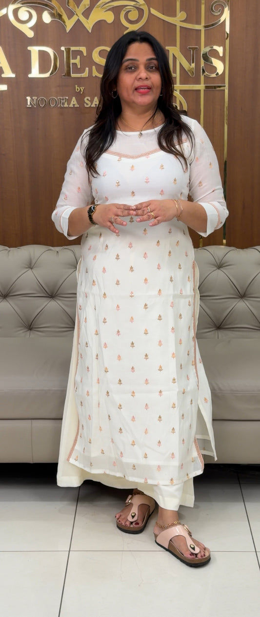 IHA'S IN-HOUSE MUL CHANDERI ALINE TOPS - IHA 28954