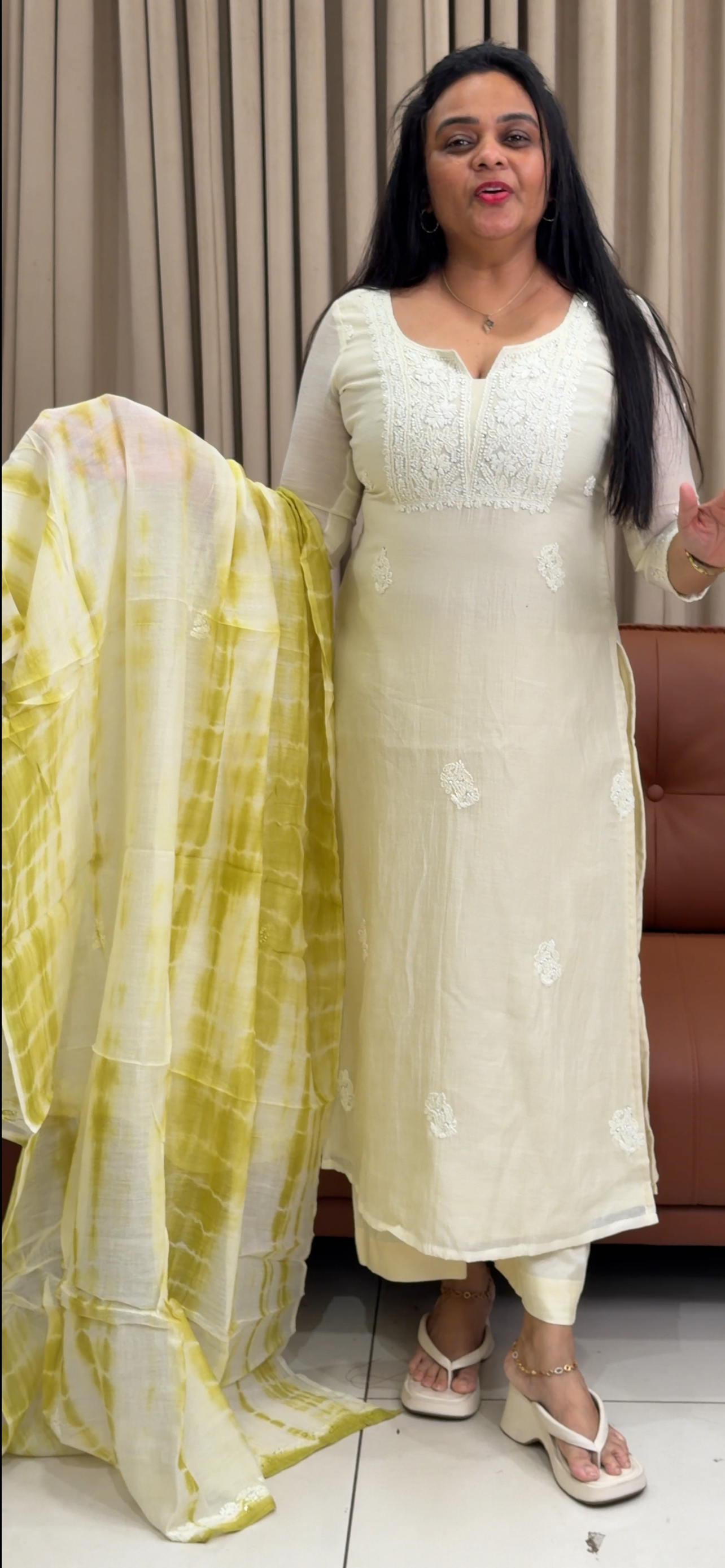 MALAI CHANDERI UNSTITCHED SALWAR SUITS - IHA 34923