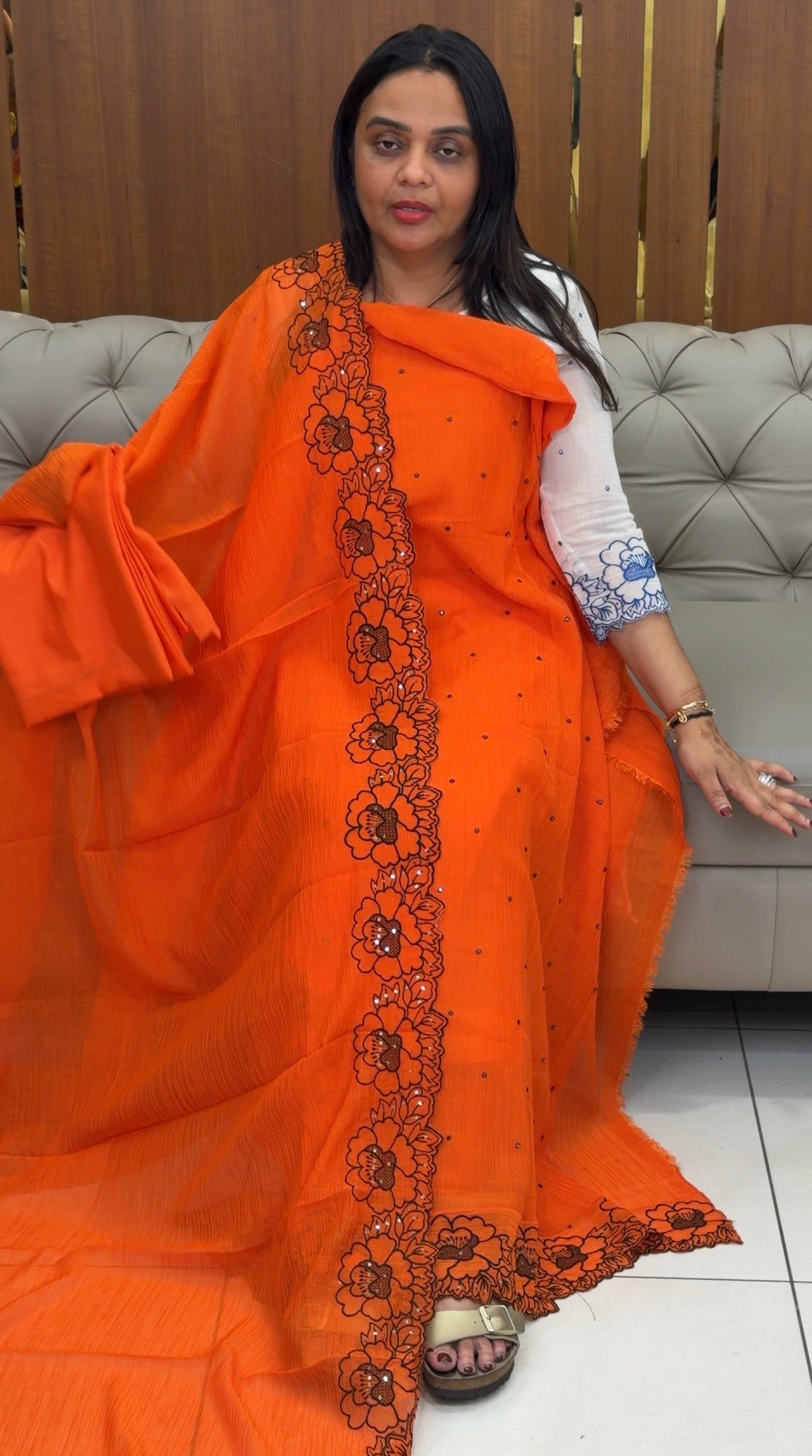 MUL CRUSHED UNSTITCHED SALWAR SUITS - IHA 32913