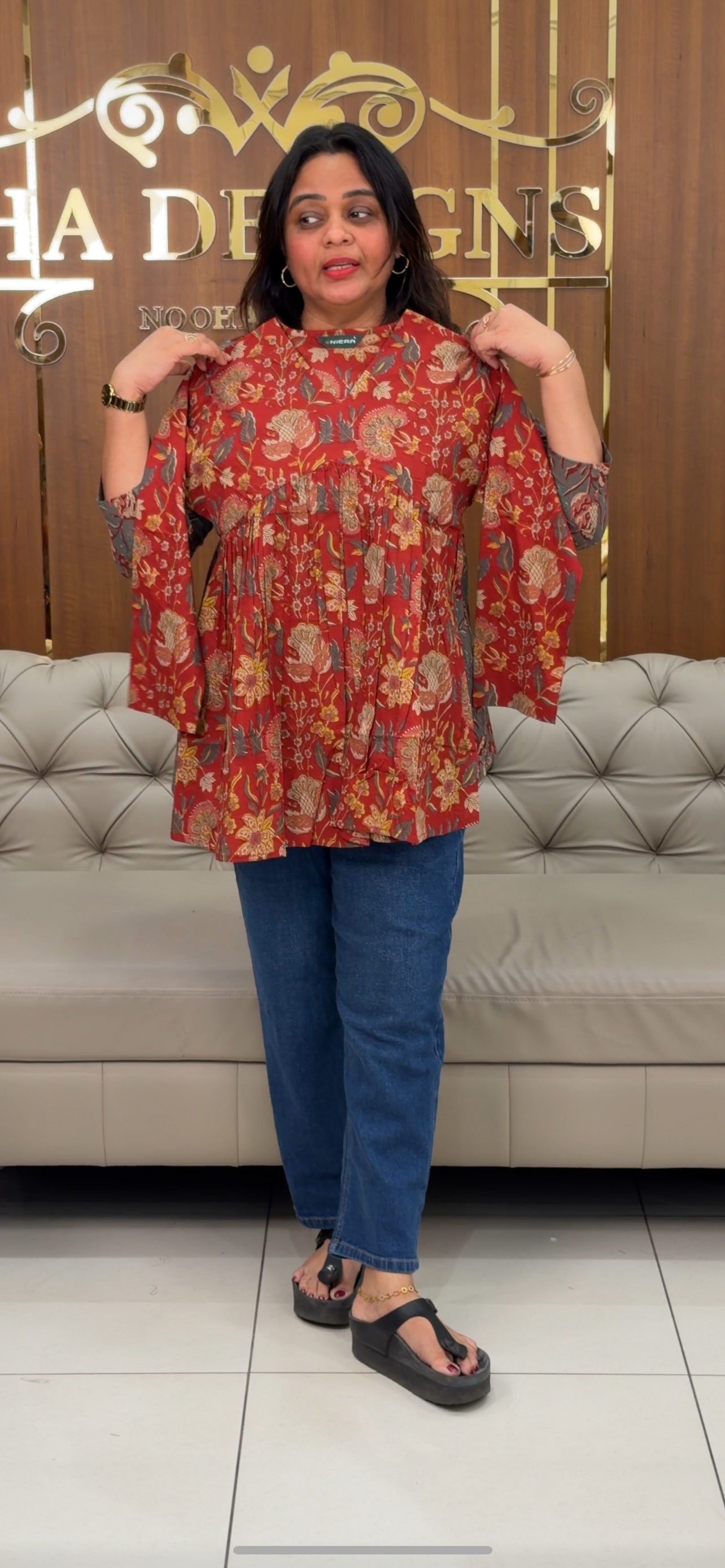 PRINTED COTTON SHORT TOPS - IHA 28910