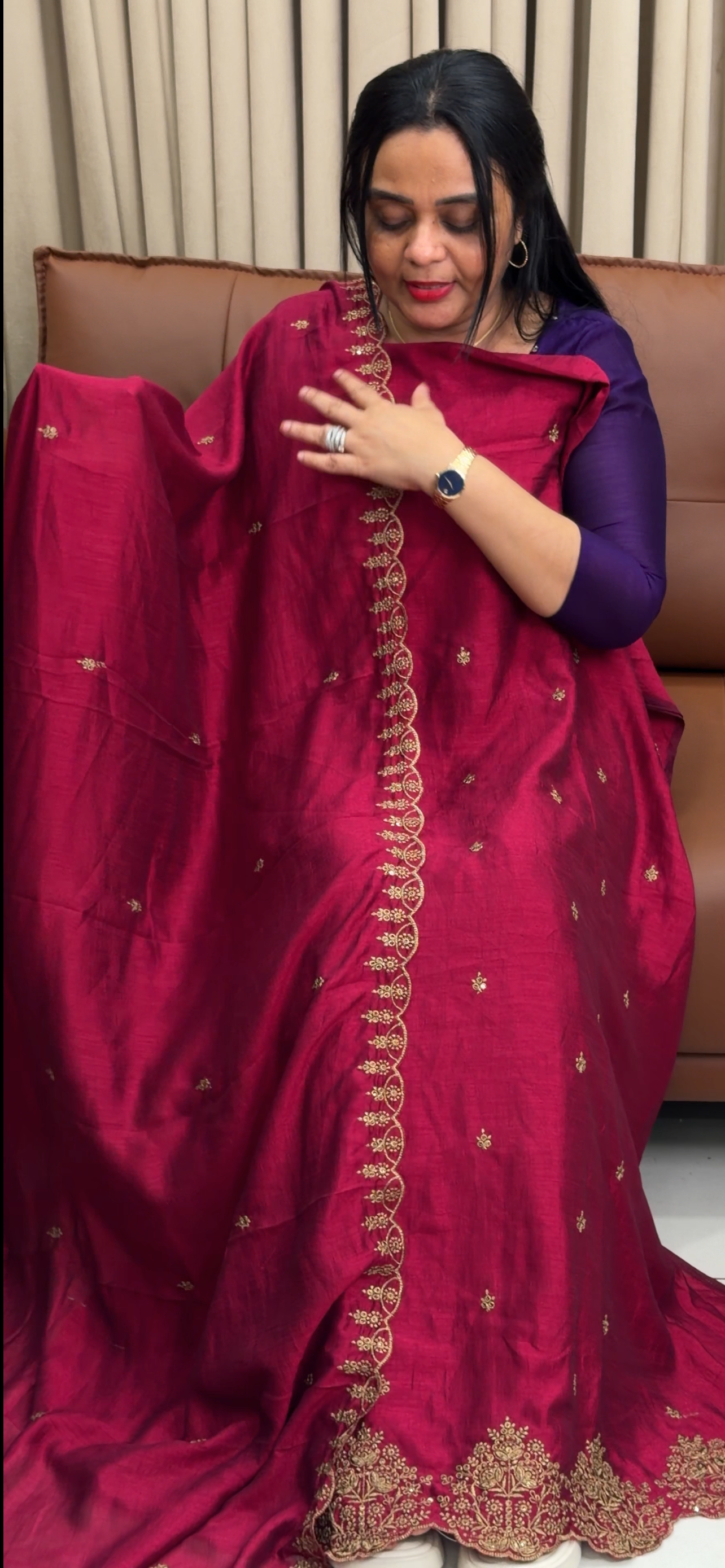 SEMI RAW SILK UNSTITCHED SALWAR SUITS - IHA 34683