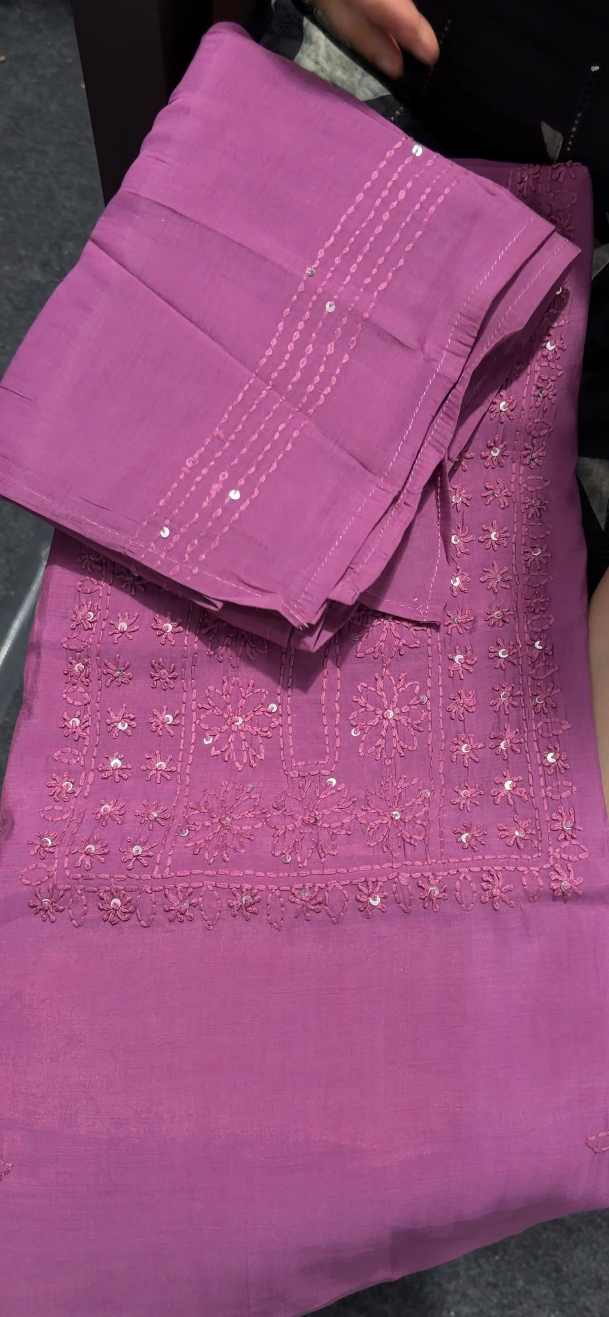 LUCKNOWI CHIKANKARI UNSTITCHED SALWAR SUITS - IHA 36049