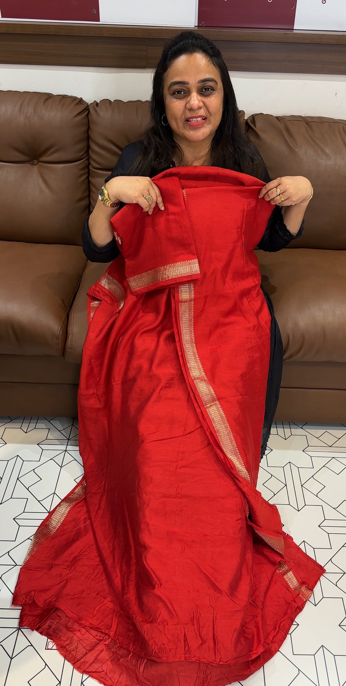 MALAI CHANDERI UNSTITCHED SALWAR SUITS - IHA 27939