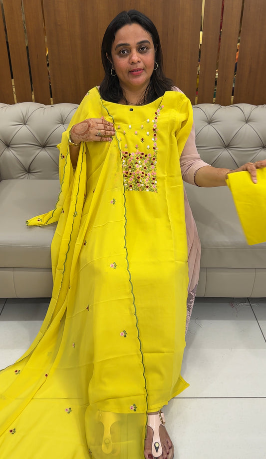 GEORGETTE TOP, BOTTOM AND DUPATTA - IHA 27507
