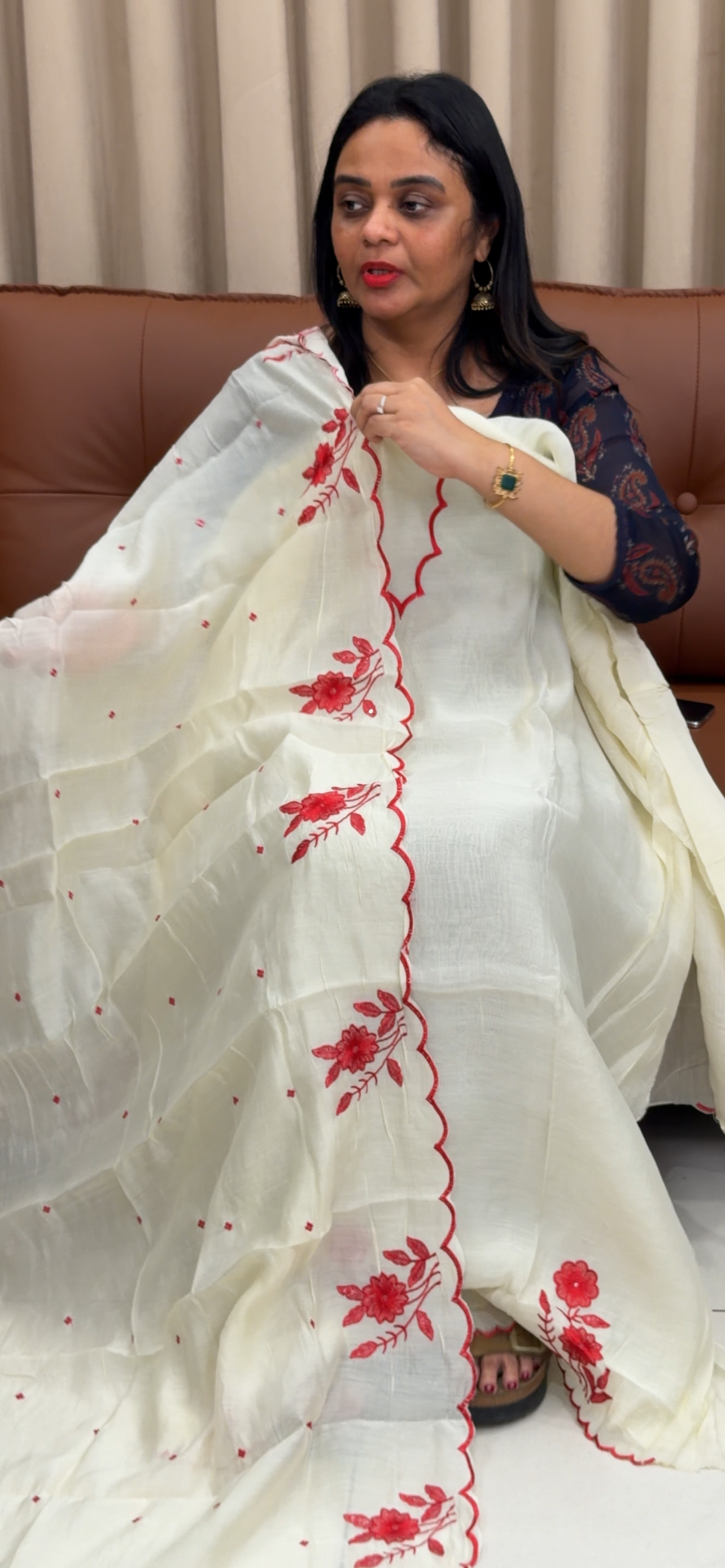 MUL CHANDERI UNSTITCHED SALWAR SUITS - IHA 33586