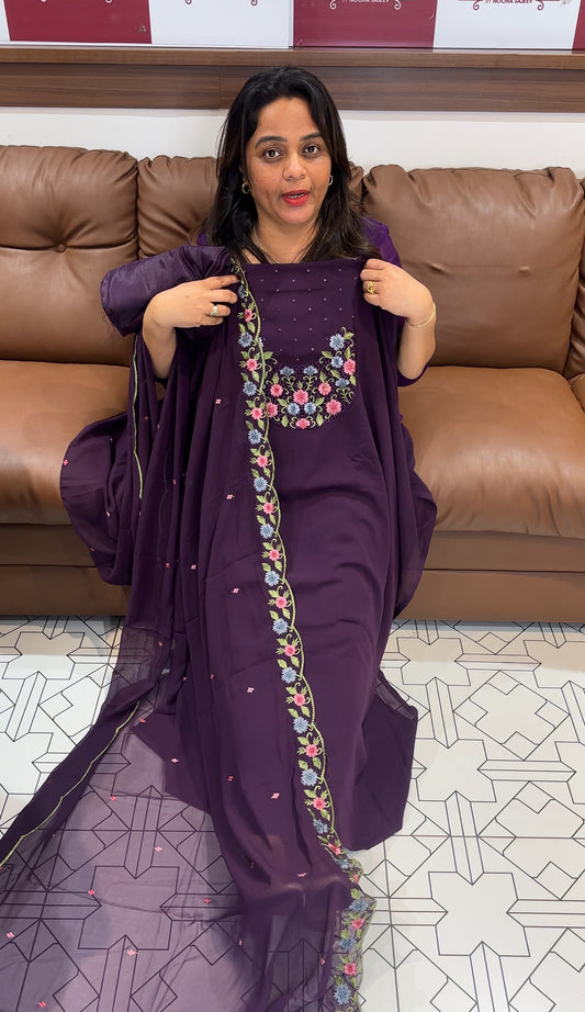 FAUX GEORGETTE UNSTITCHED SALWAR SUITS - IHA 25440