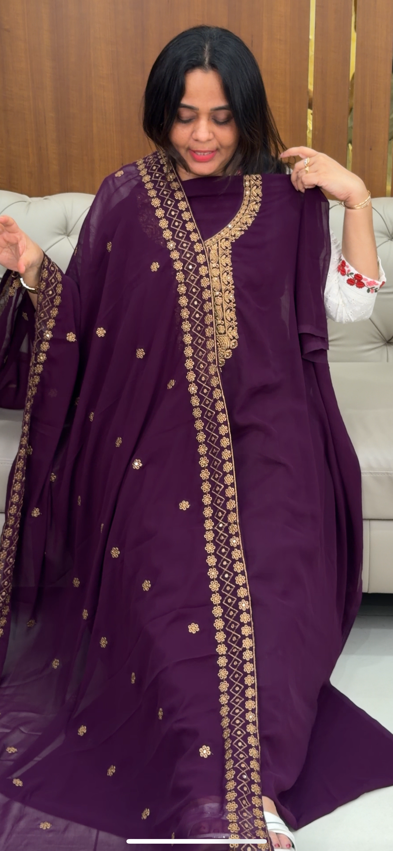 FAUX GEORGETTE UNSTITCHED SALWAR SUITS - IHA 29337