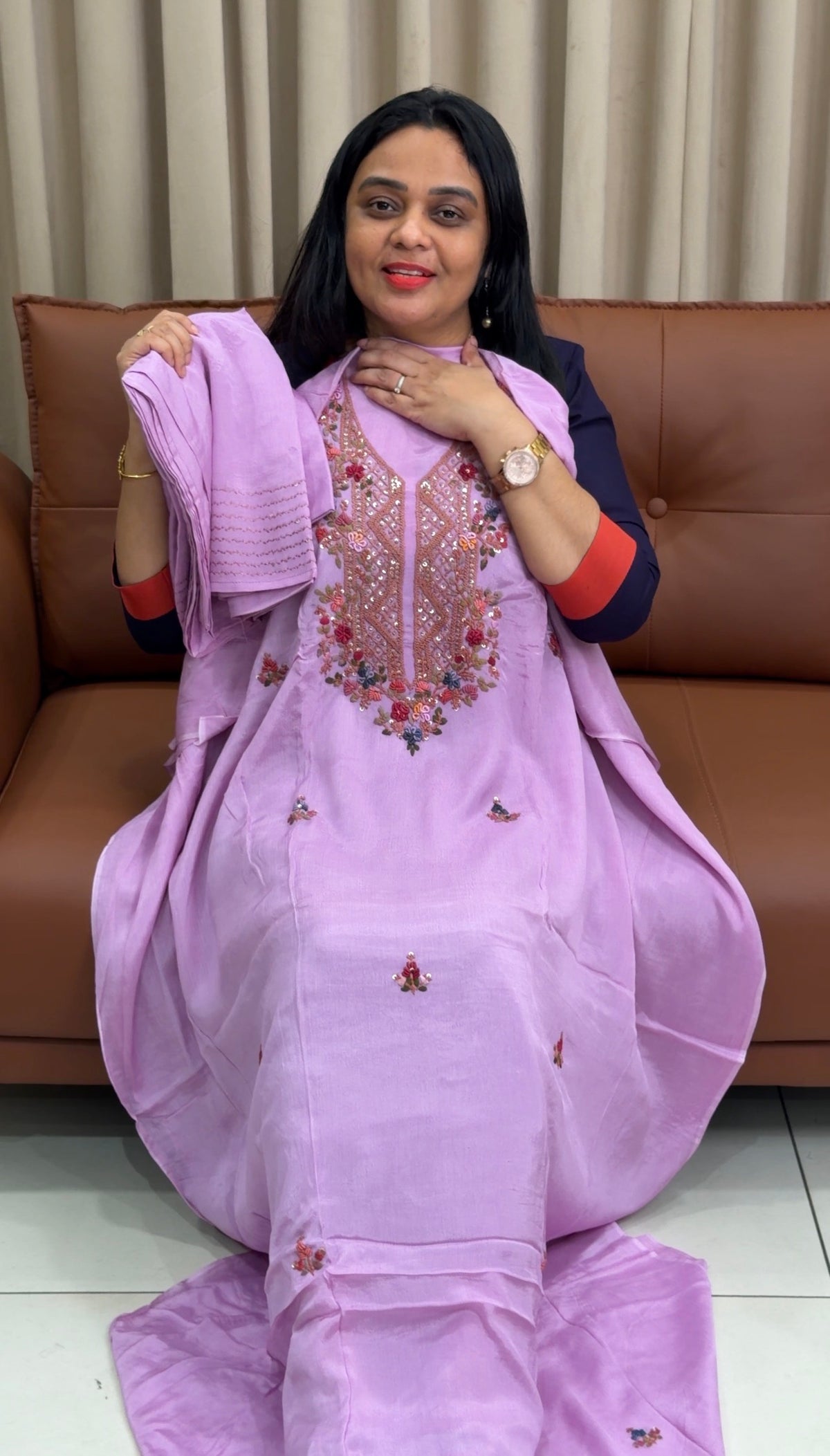 PLATINUM CHIFFON UNSTITCHED SALWAR SUITS - IHA 35399