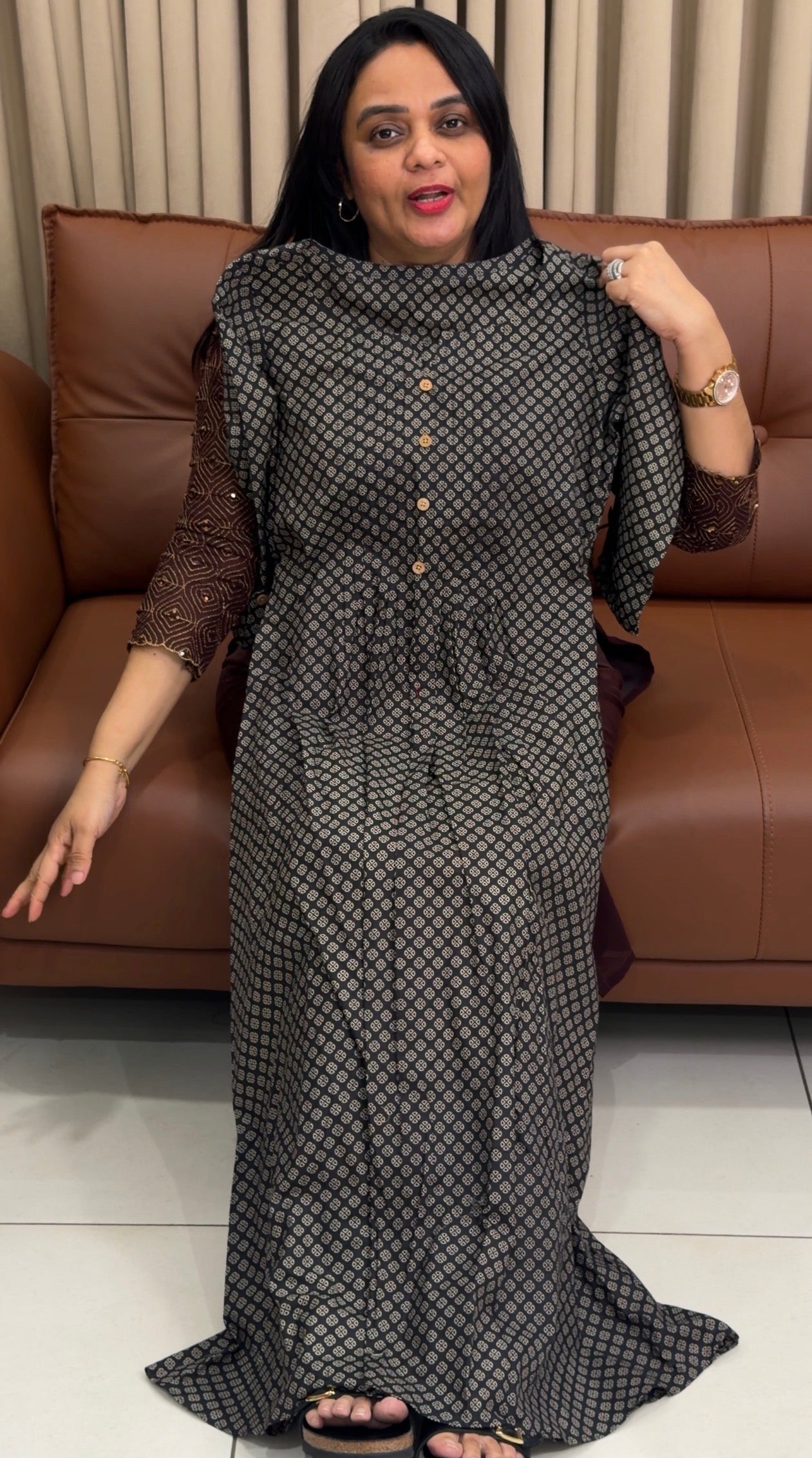 IHA'S IN-HOUSE4 COTTON PRINTED ALINE TOPS - IHA 34786