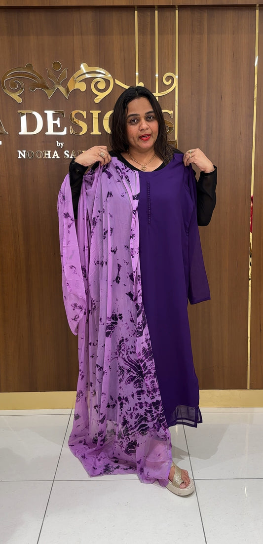 READY TO WEAR SLITTED TOP AND DUPPATTA - IHA 24983